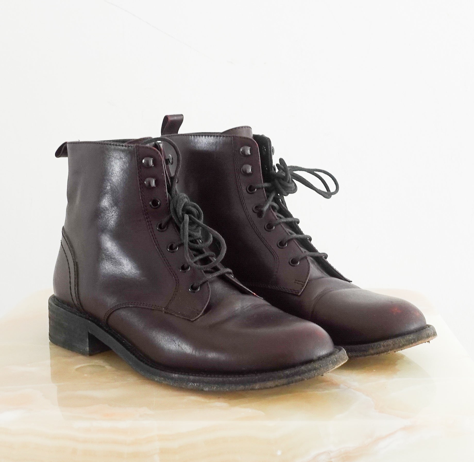 Brown lace up boots RRP £220