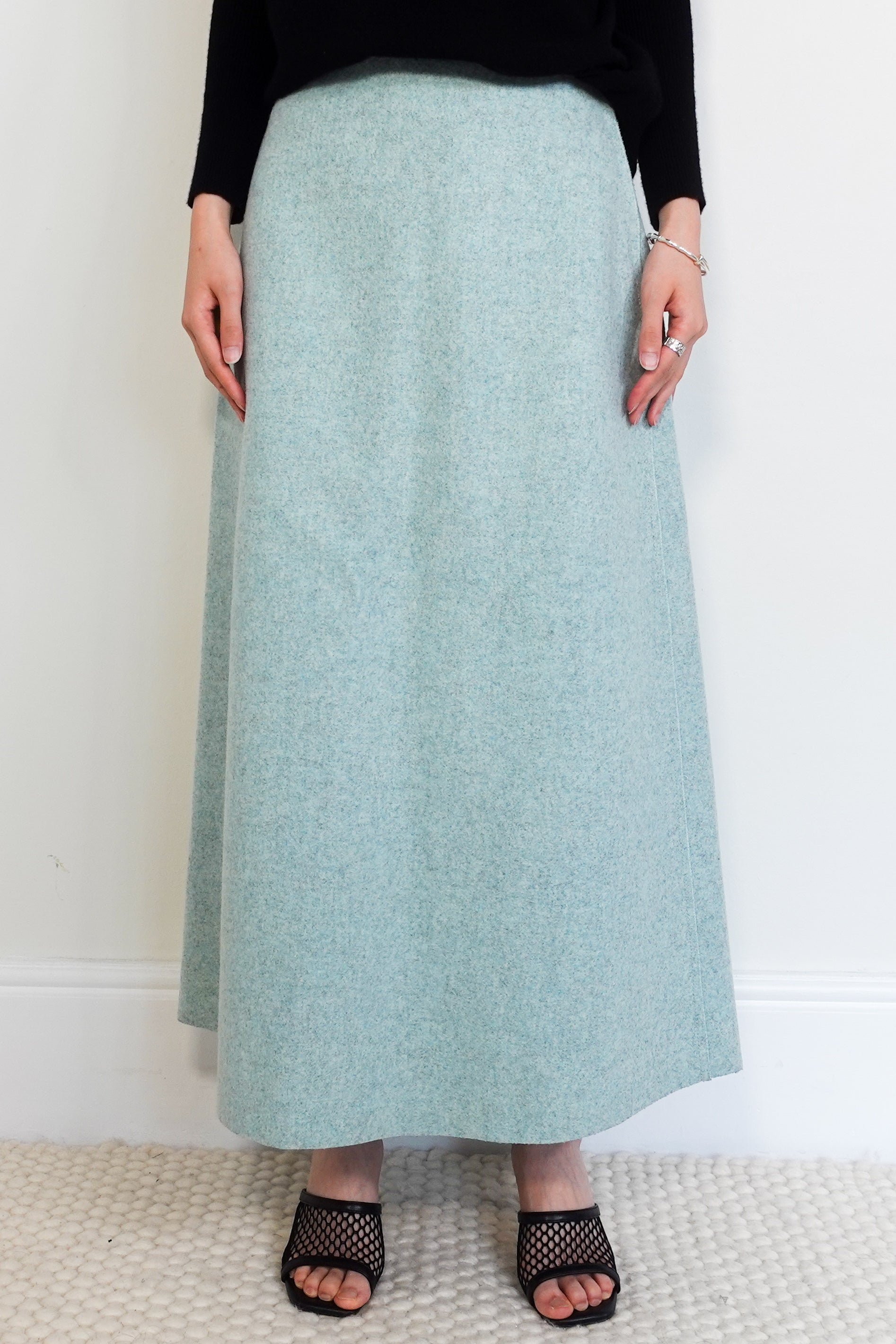 Duck egg blue maxi skirt RRP £1000