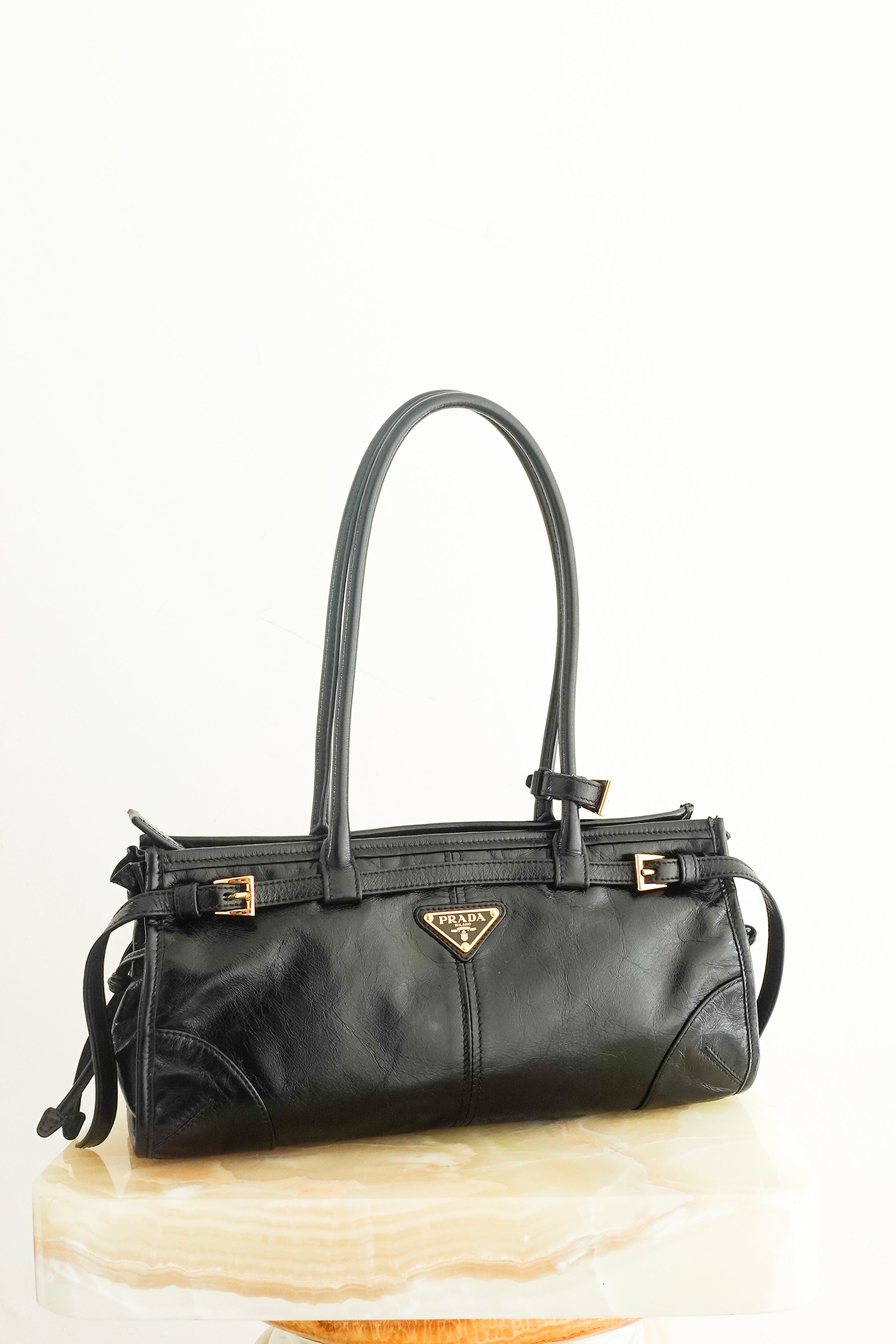 Medium Black Leather Shoulder Bag RRP £2100