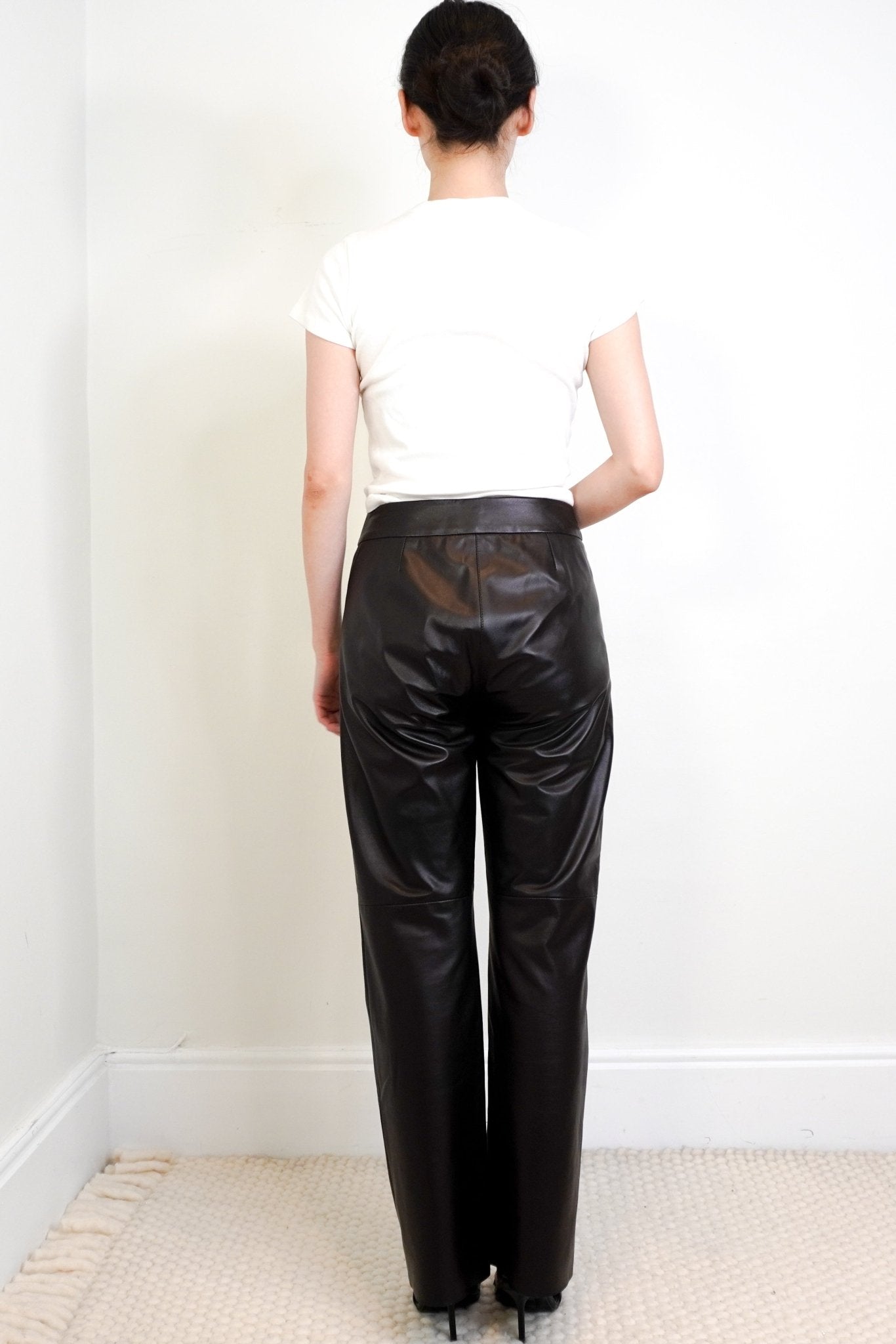 DROMe Black Donna Pelle Leather Trousers RRP £1020 | Authentic Preloved [final sale] - Reloved Again