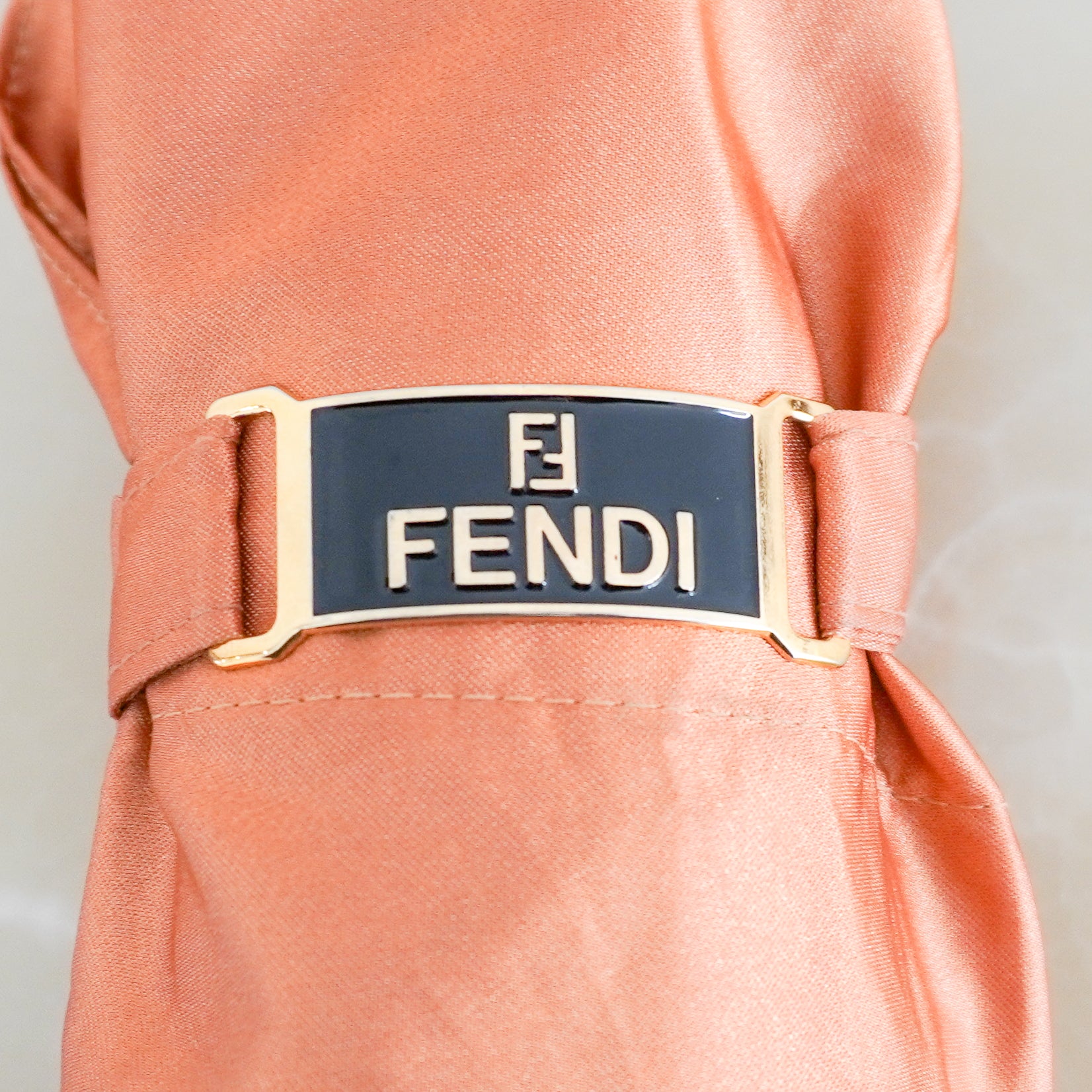 Fendi Orange FF Logo Folding Umbrella (RRP £400) | Authentic Preloved FINAL SALE
