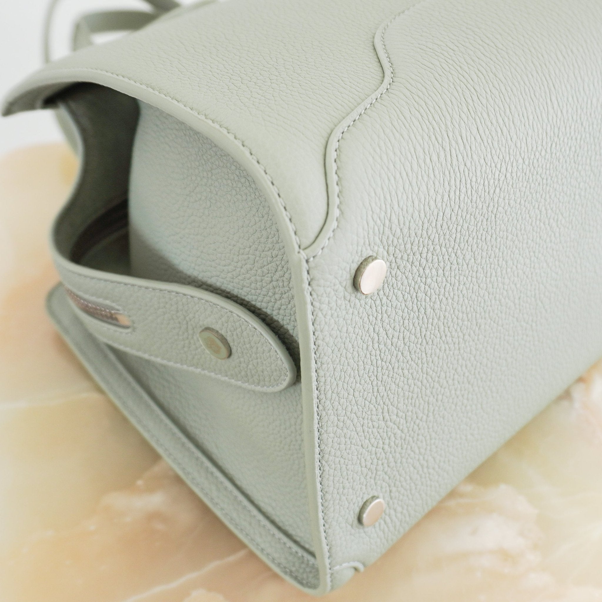 Loro Piana Sesia Medium Leather Tote in Eucalyptus RRP £3340 | Authentic Preloved - Reloved Again