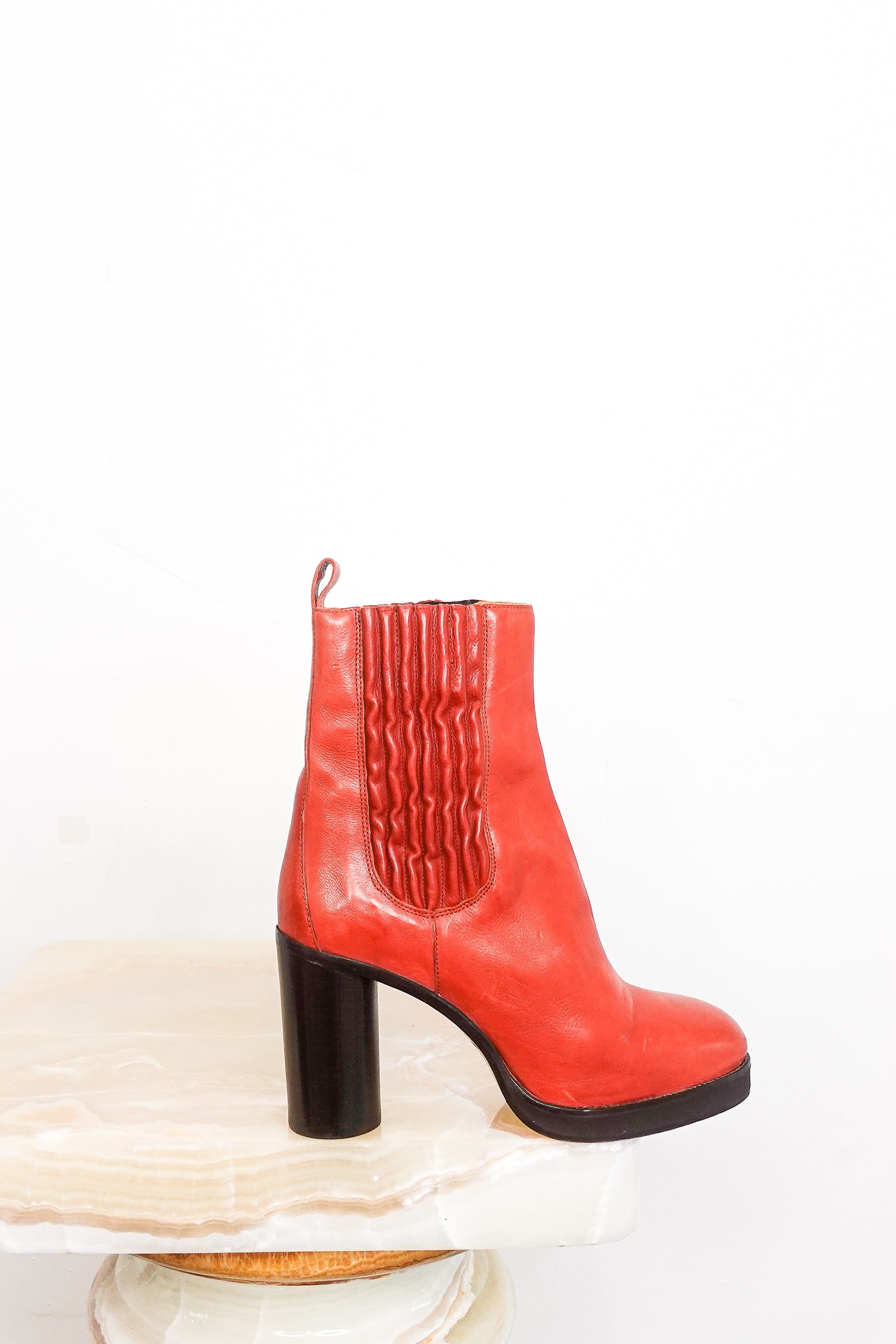 Calf Skin Red Ankle Boots RRP £800