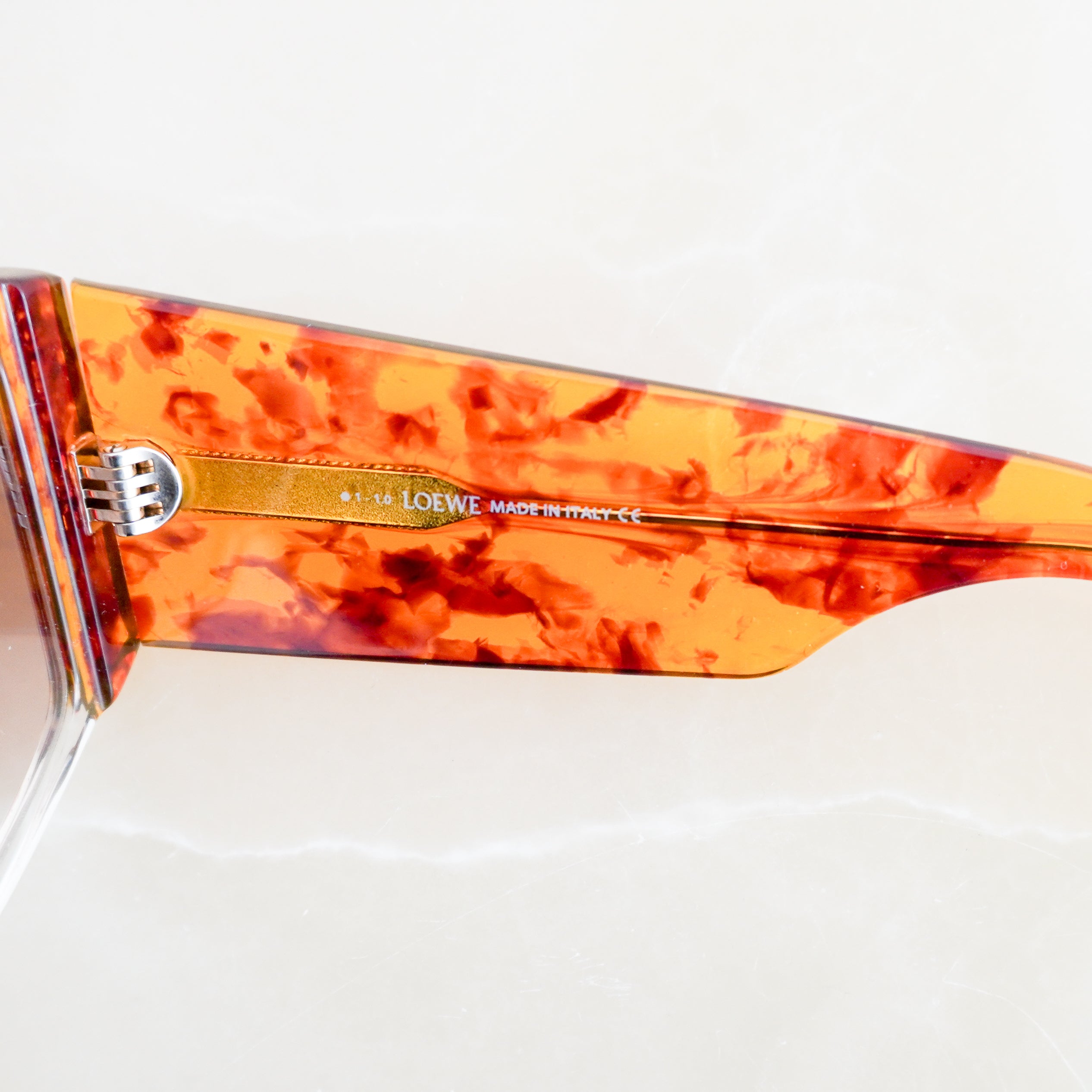 Loewe Translucent Amber Tortoiseshell Rectangular Sunglasses - LW40026U 26F (RRP £330) | Authentic Preloved FINAL SALE