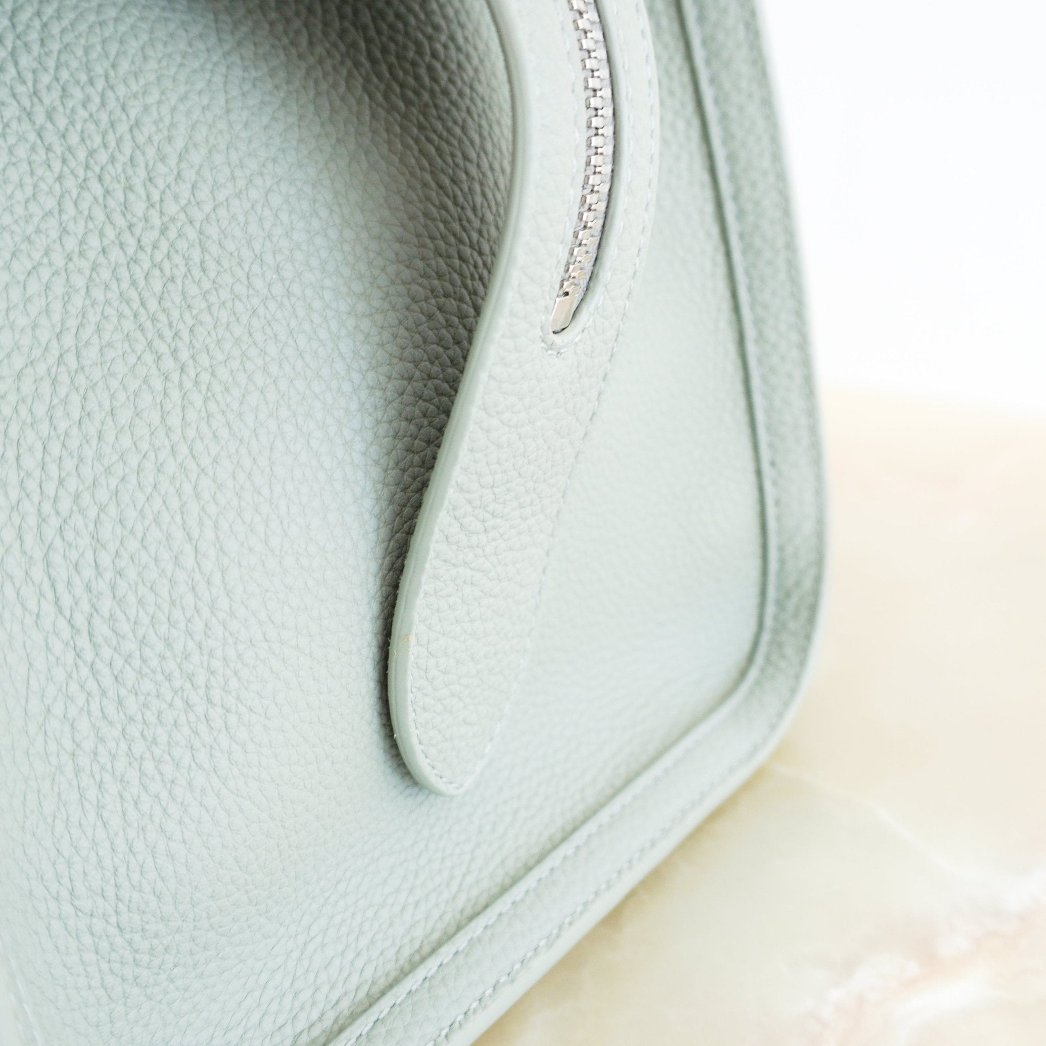 Loro Piana Sesia Medium Leather Tote in Eucalyptus RRP £3340 | Authentic Preloved - Reloved Again