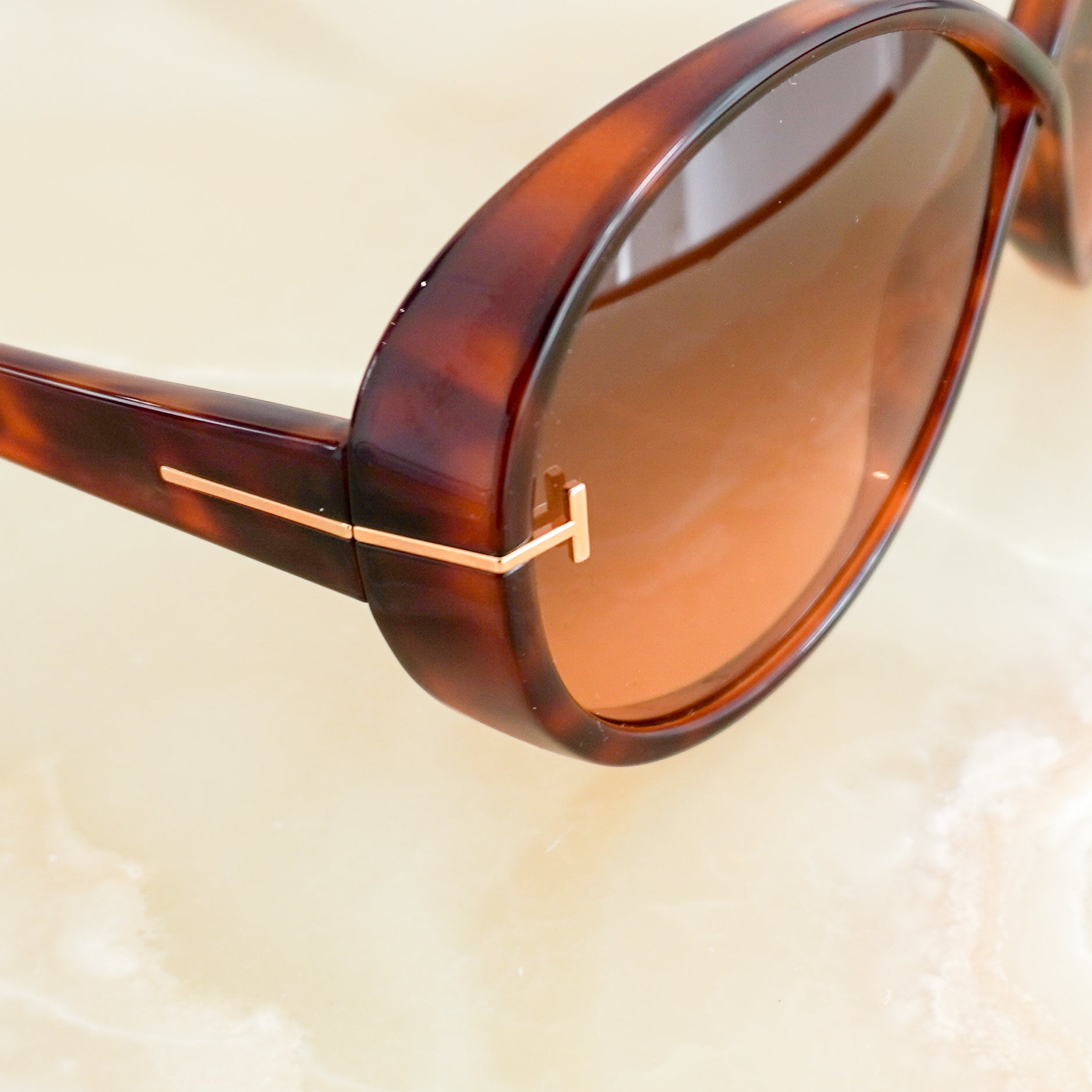 Tom Ford Edie-02 TF1116 53F Brown Havana Round Sunglasses (RRP £400) | Authentic Preloved FINAL SALE