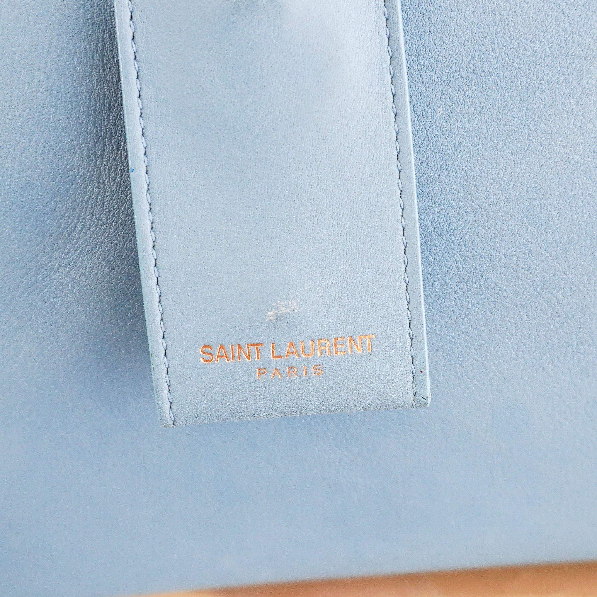 Saint Laurent Y Ligne Cabas Bag in Light Blue RRP £1800 | Authentic Preloved - Reloved Again