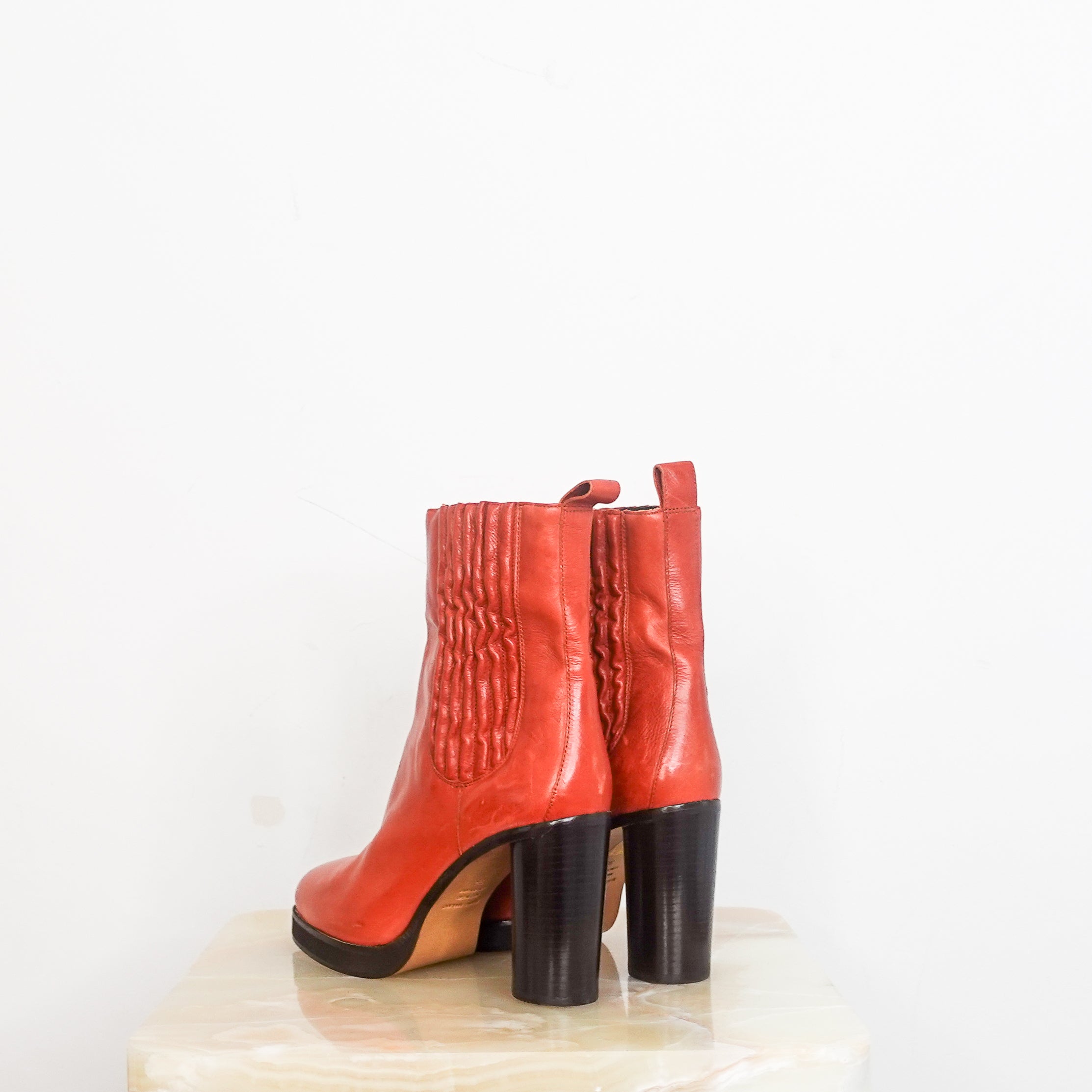 Calf Skin Red Ankle Boots RRP £800