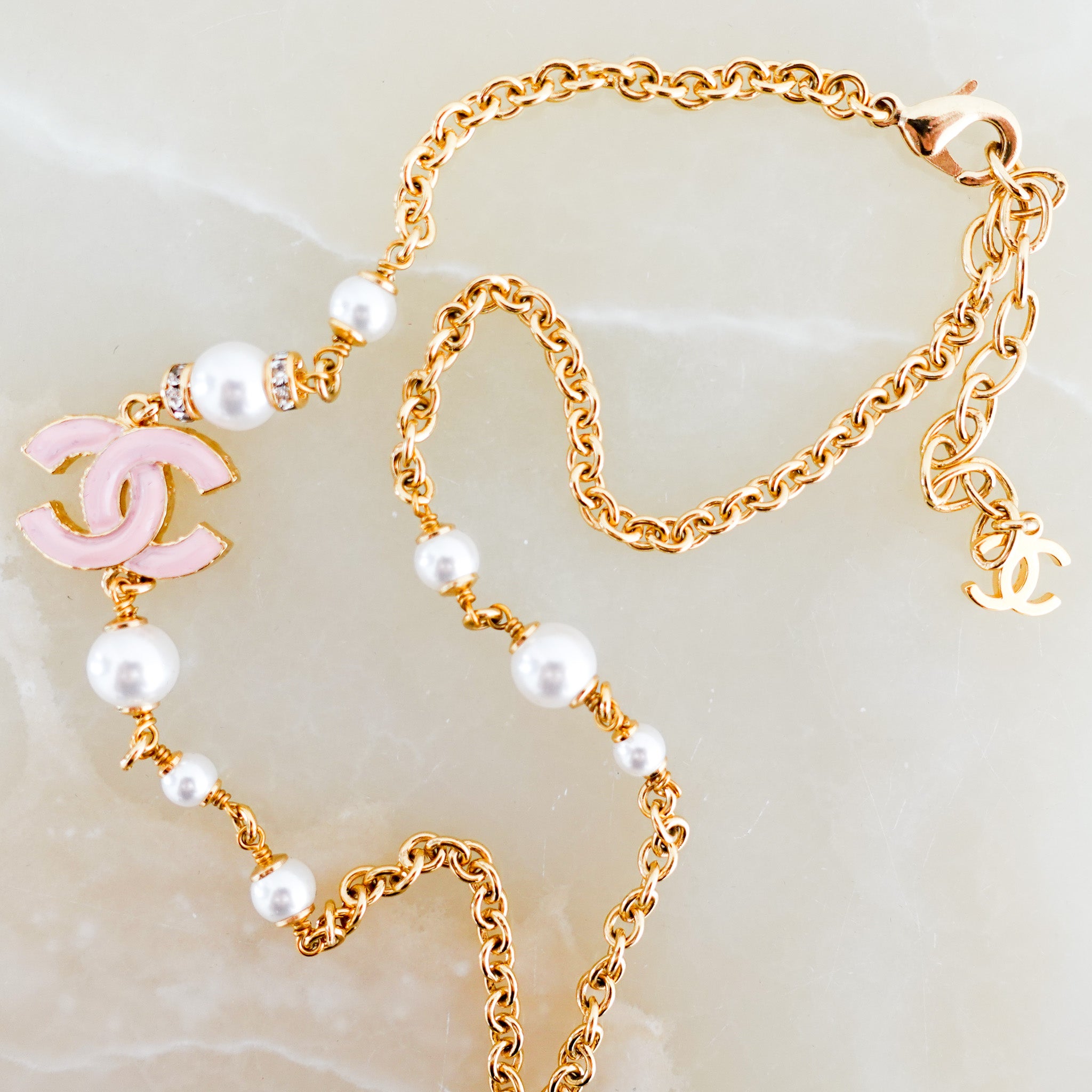 Chanel Pearl and Gold CC Necklace RRP £1.5k | authentic preloved