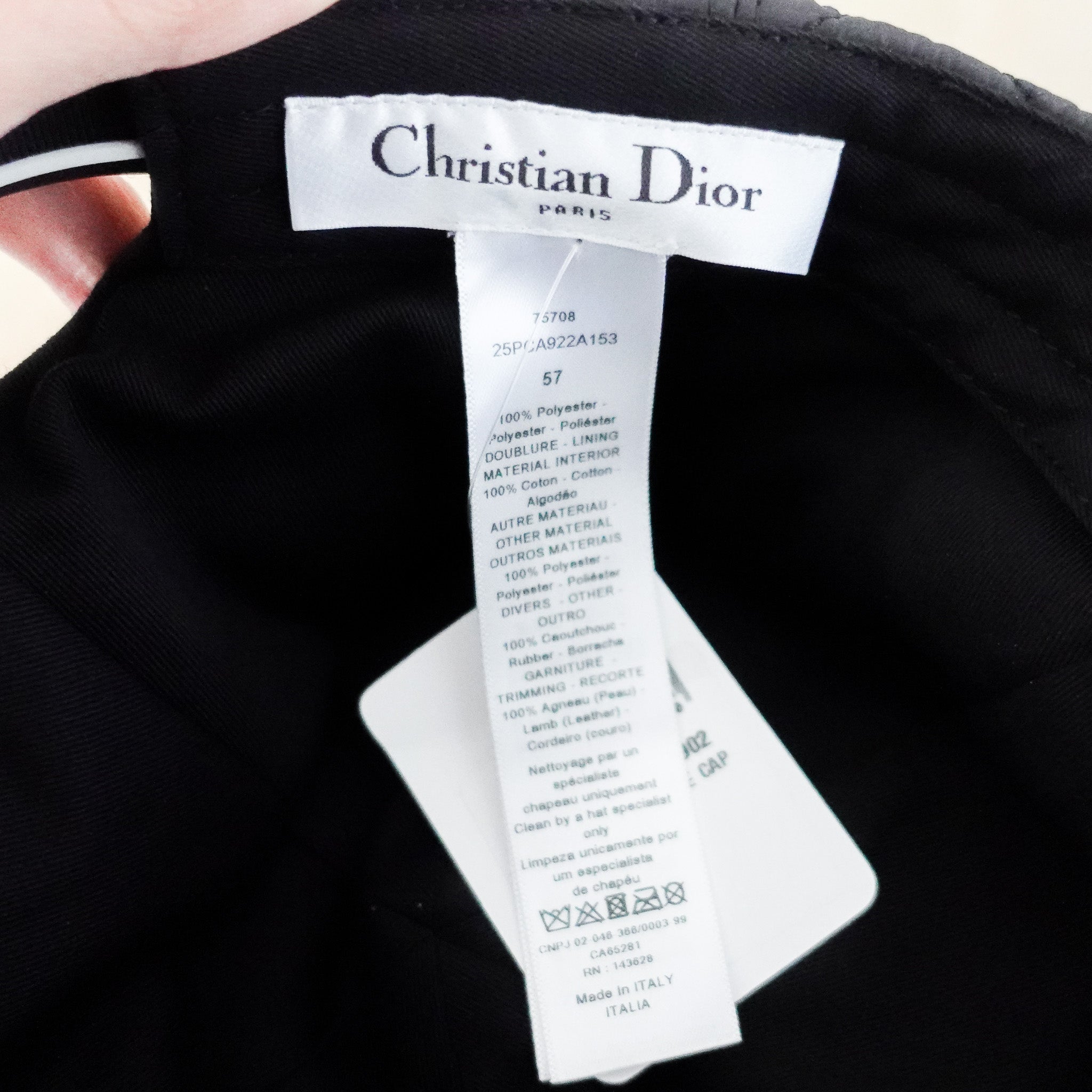 NEW Dior D Player Cannage Cap in Noir RRP £520 | Authentic Preloved FINAL SALE - Reloved Again