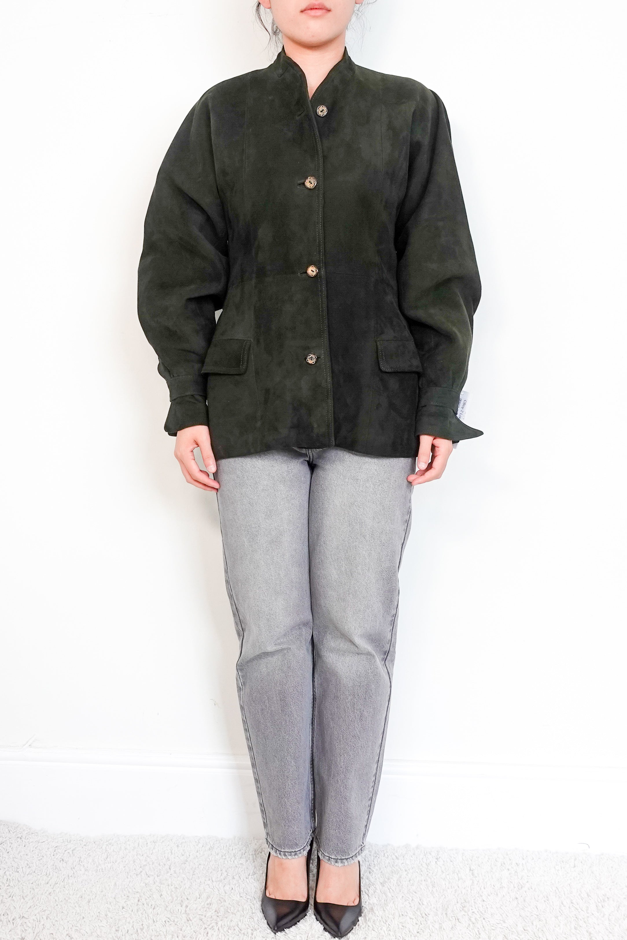 Loewe Vintage Green Suede Jacket | Authentic Preloved