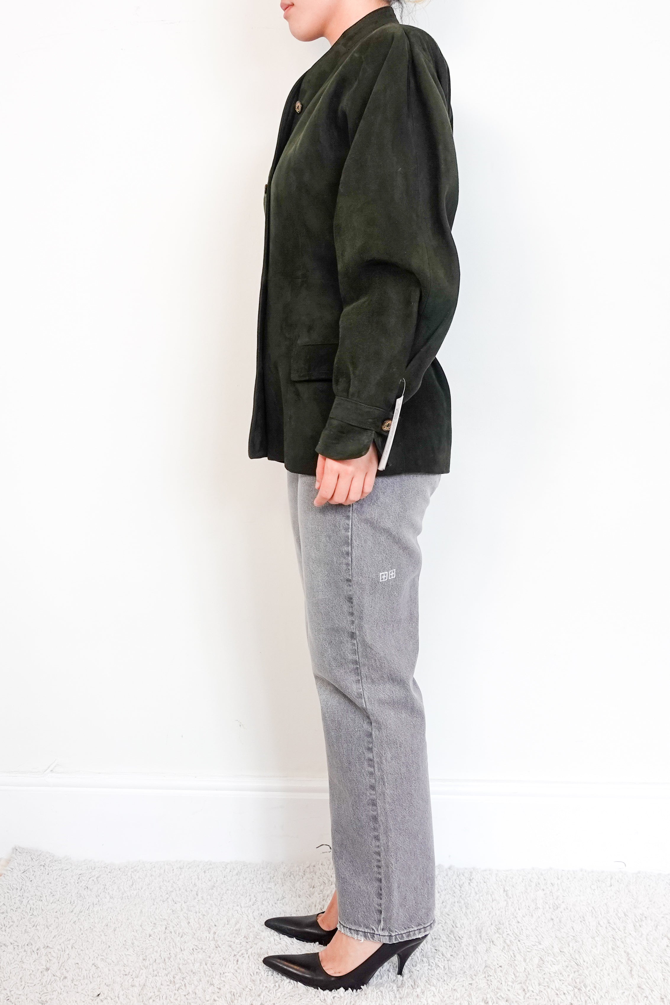 Loewe Vintage Green Suede Jacket | Authentic Preloved
