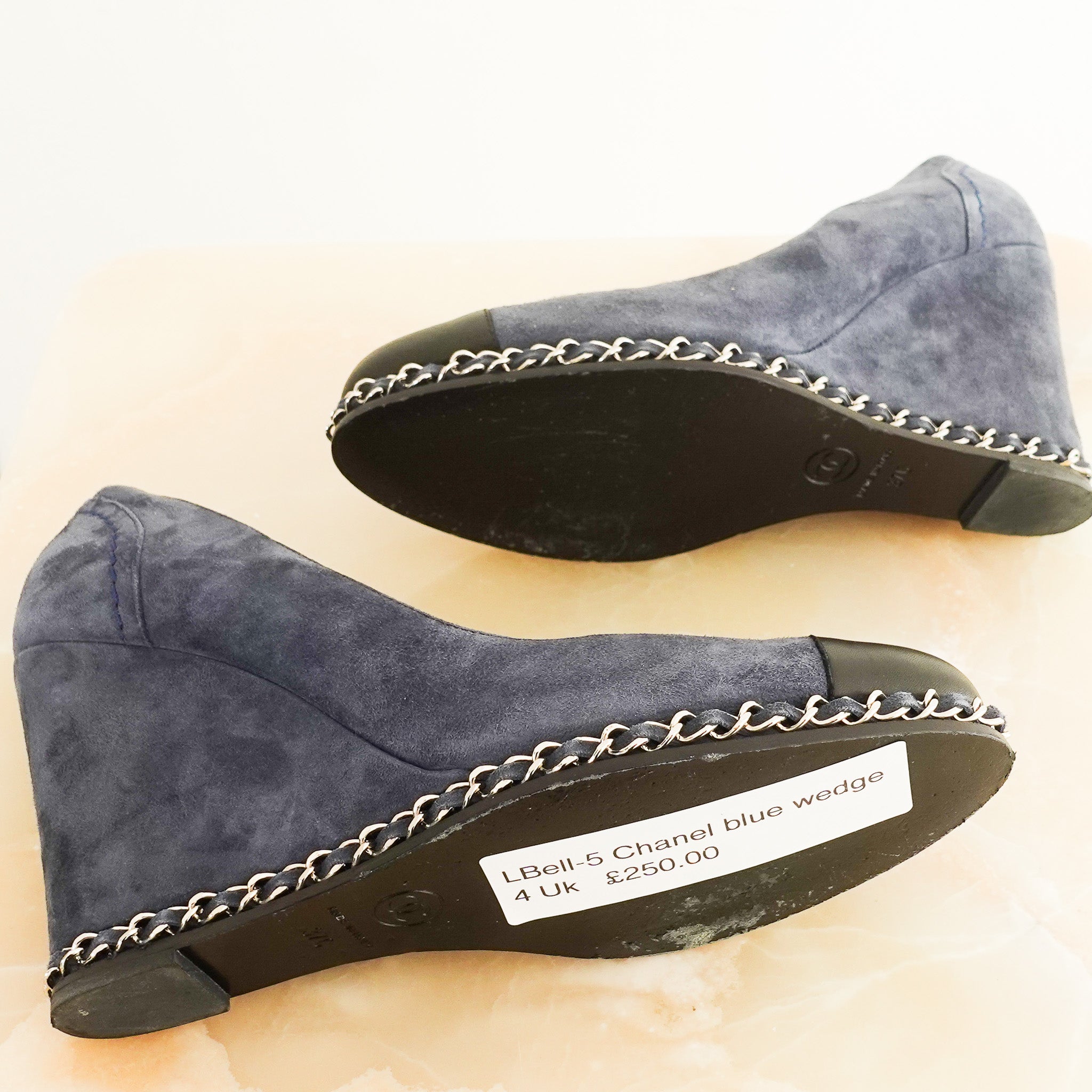 Blue suede wedges RRP £500