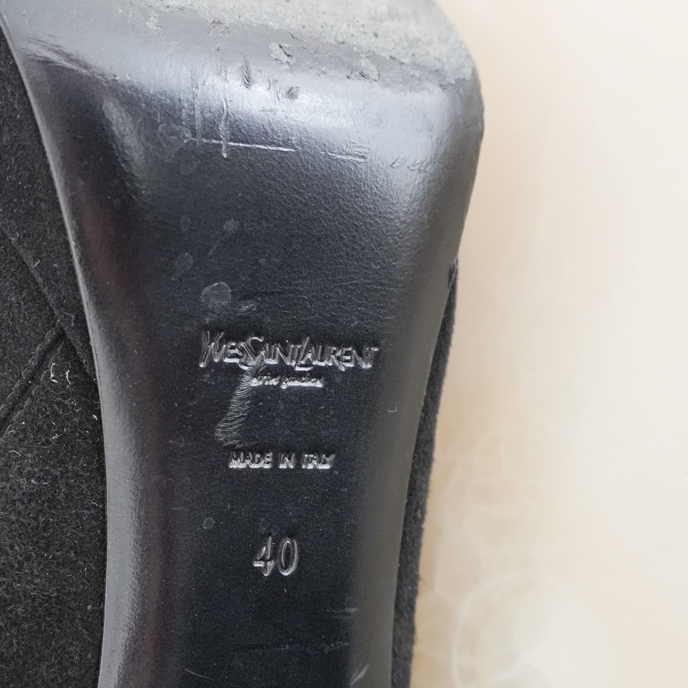 Saint Laurent Suede Boot Heels RRP £550 | Authentic Preloved