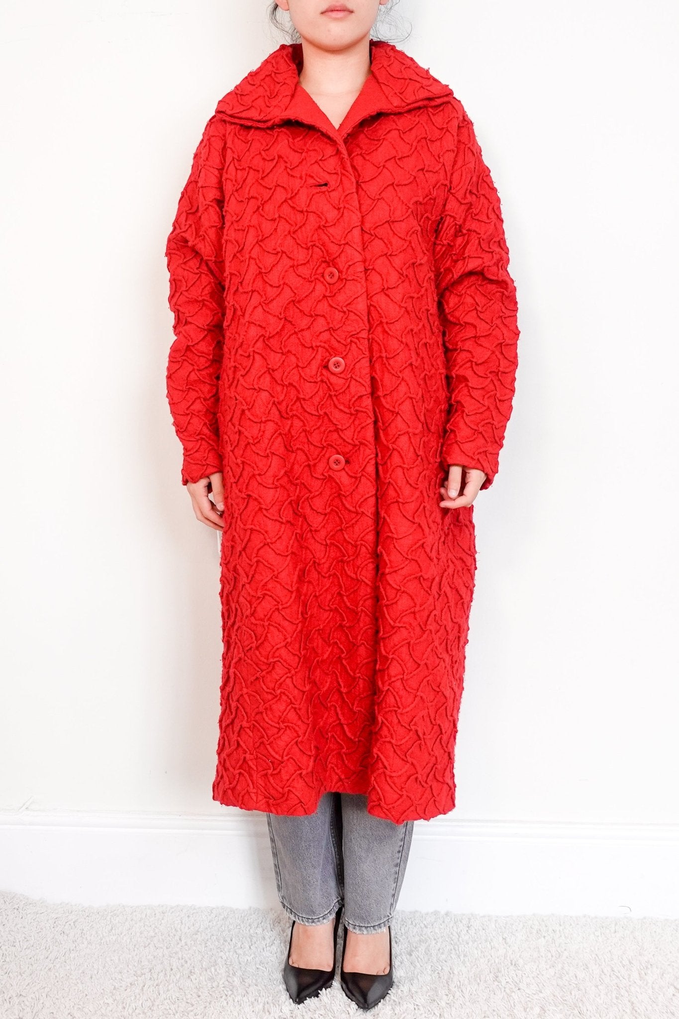 Issey Miyake Silk Red Coat | Authentic Preloved - Reloved Again