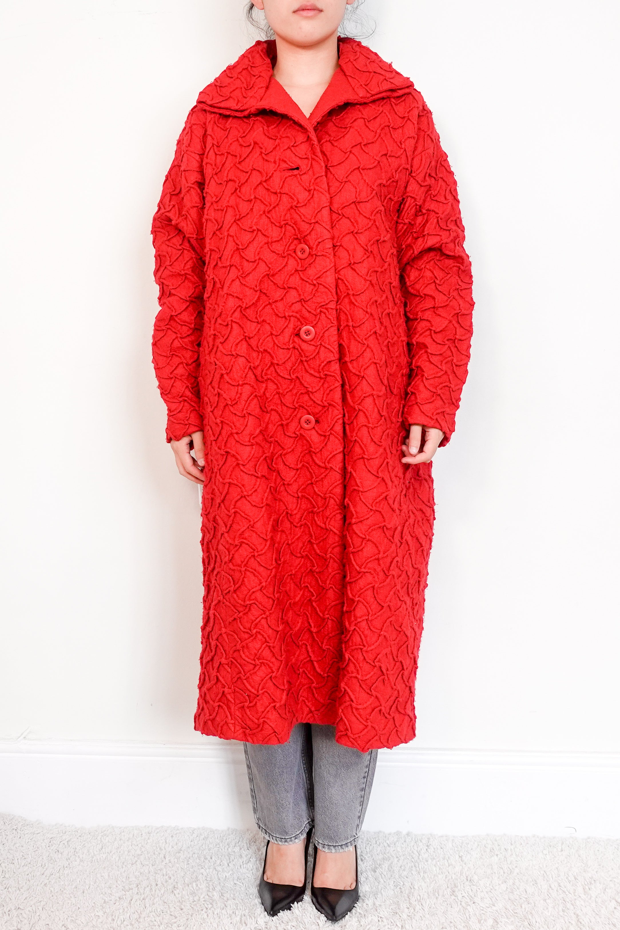 Issey Miyake Silk Red Coat | Authentic Preloved