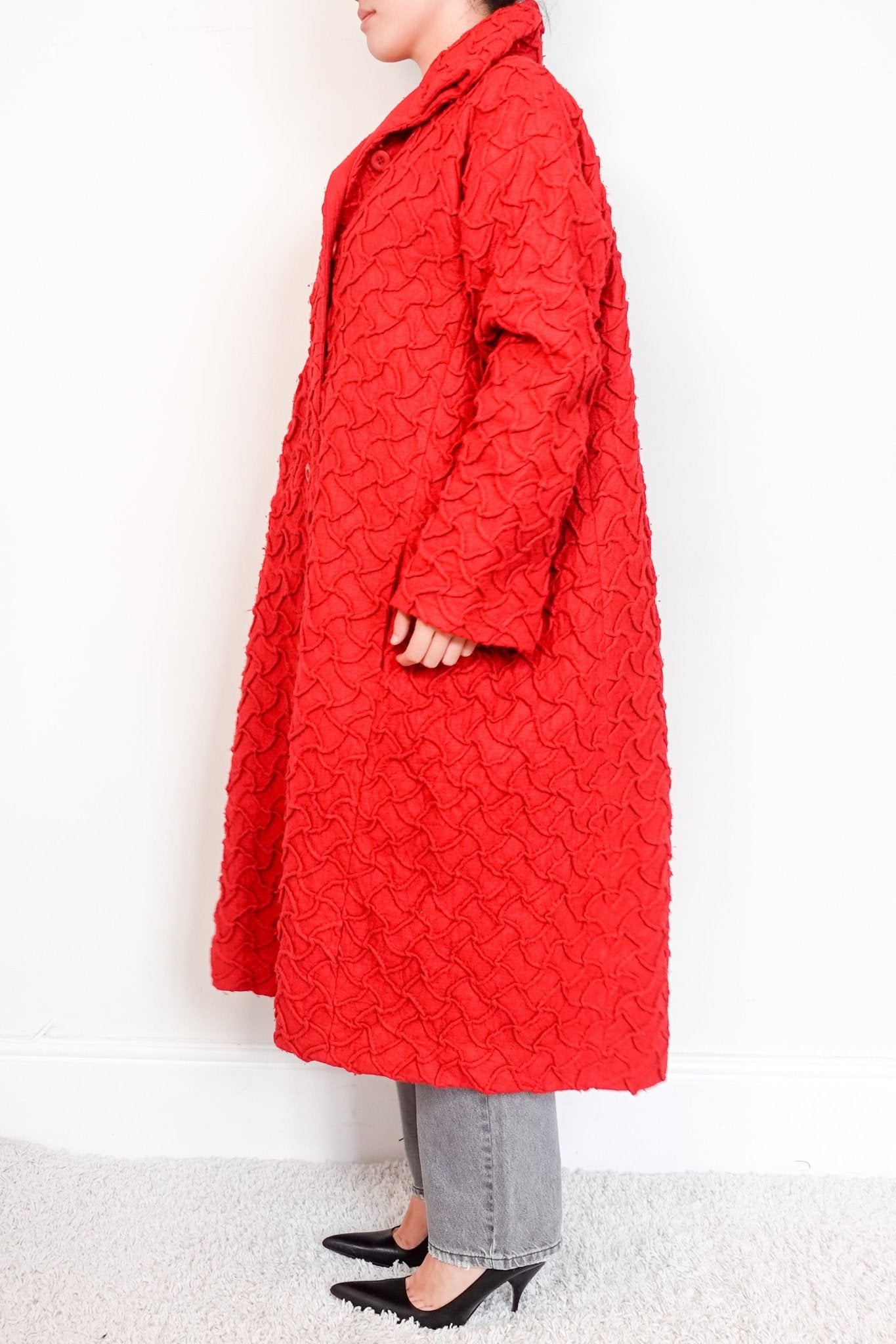 Issey Miyake Silk Red Coat | Authentic Preloved - Reloved Again