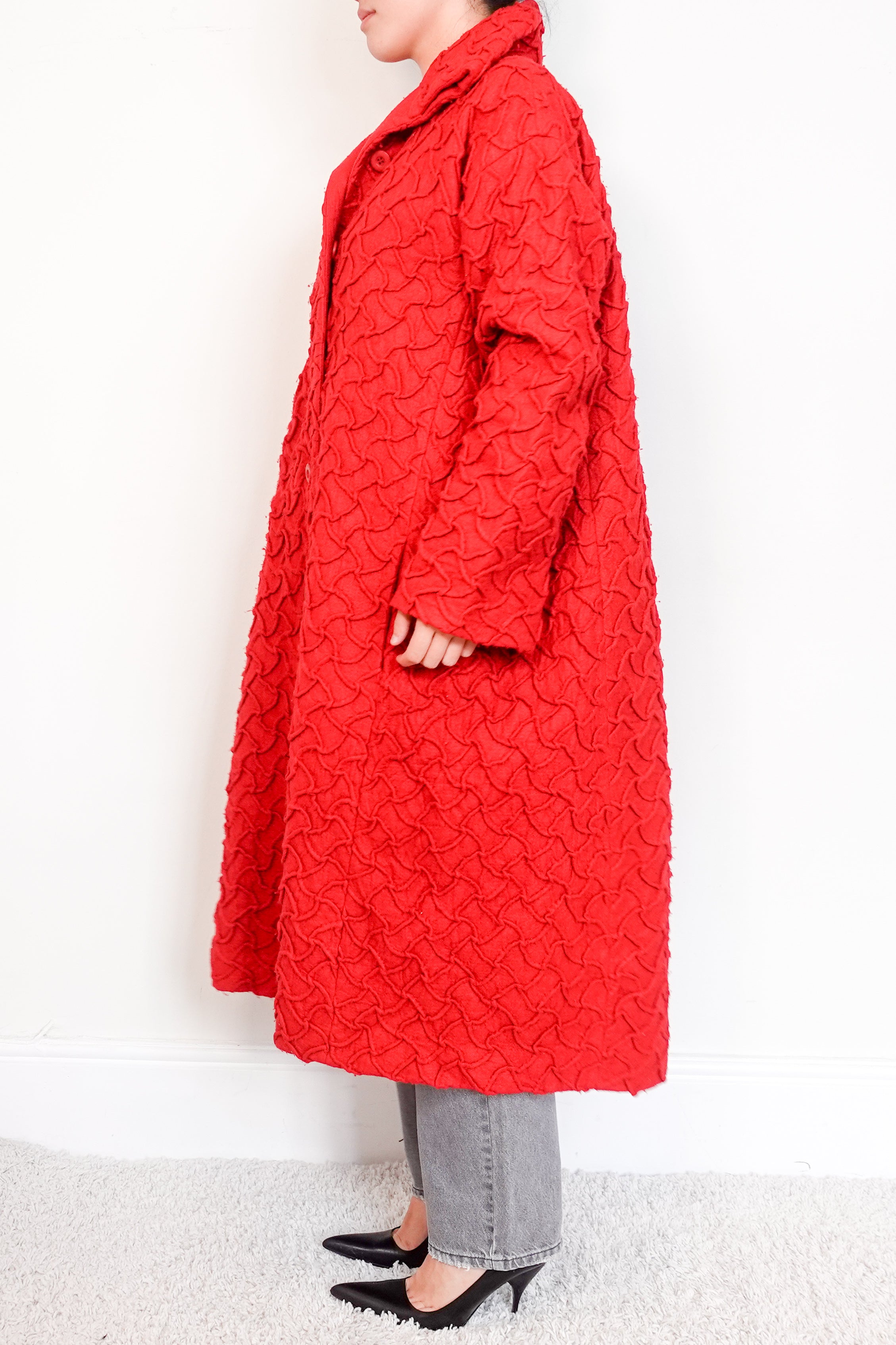 Issey Miyake Silk Red Coat | Authentic Preloved