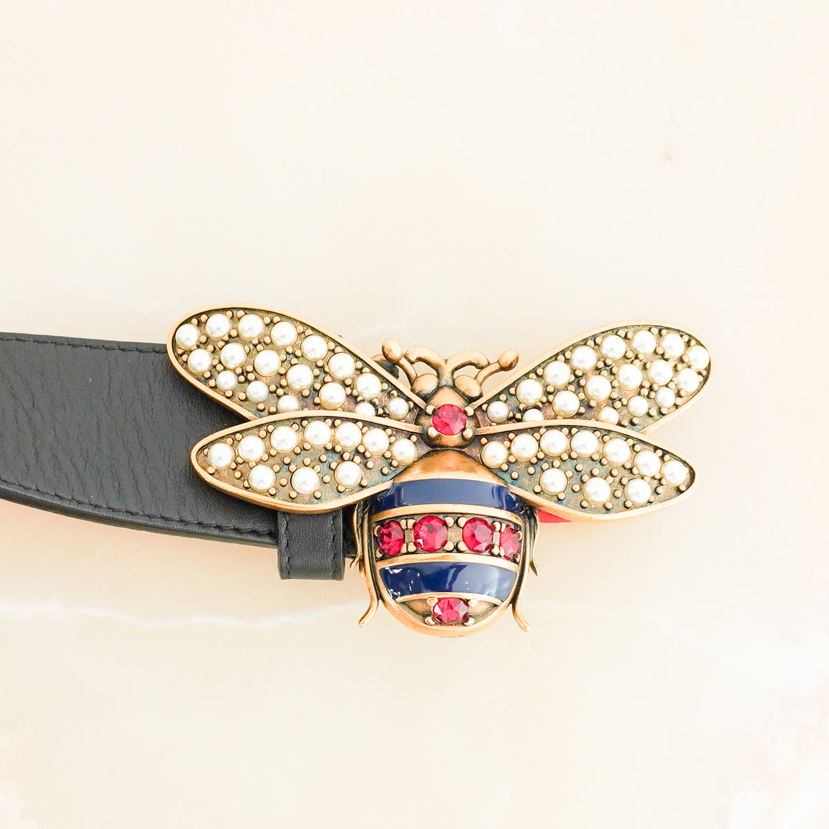 Gucci Crystal Embellished Bee Buckle Belt (RRP £500) | FINAL SALE Authentic Preloved