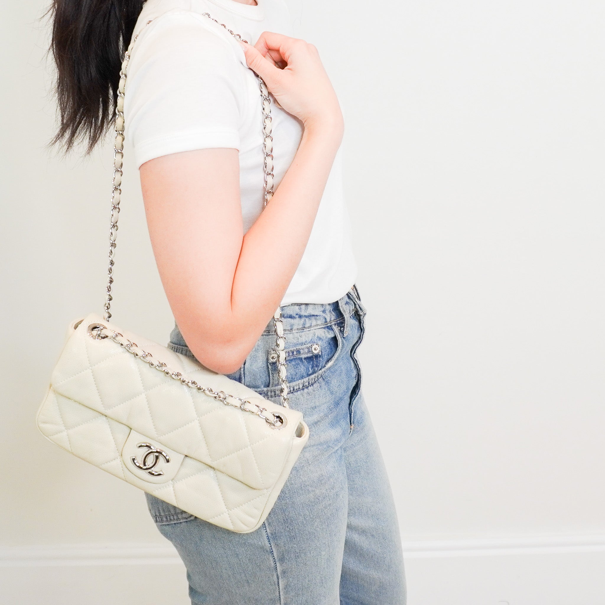 RARE Chanel Nature Glazed Caviar Quilted Flap Shoulder Bag RRP £5100 | Authentic Preloved - Reloved Again