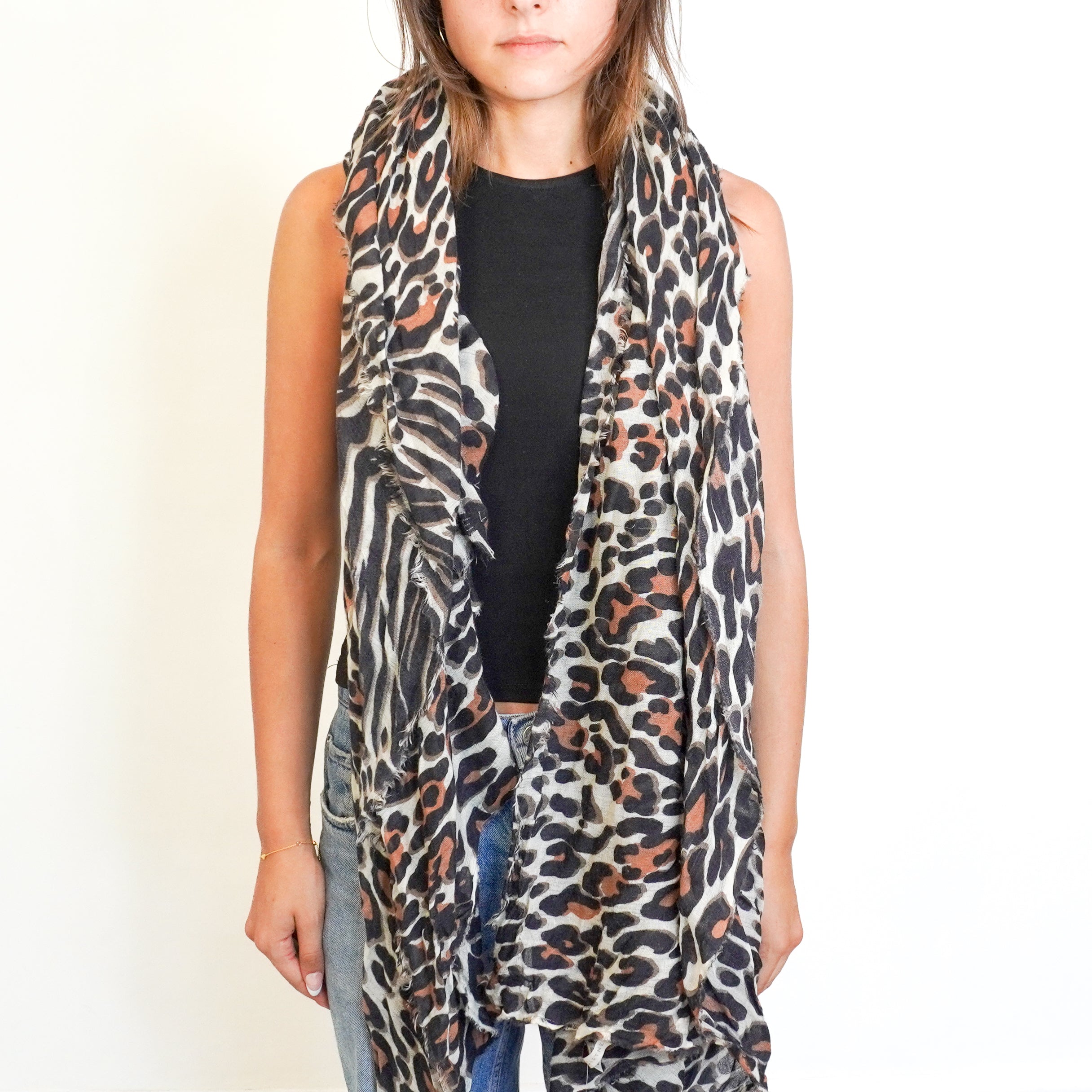 Stella McCartney Multicolour Leopard Print Scarf (RRP £275) | Authentic Preloved FINAL SALE