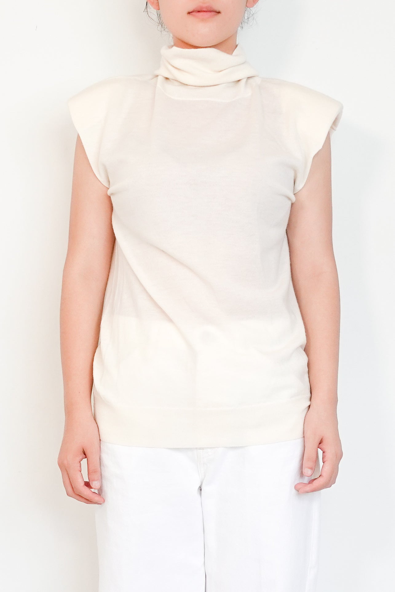 Loulou Studios Cream Sleeveless Cashmere Knitted Jumper RRP £400 | Authentic Preloved