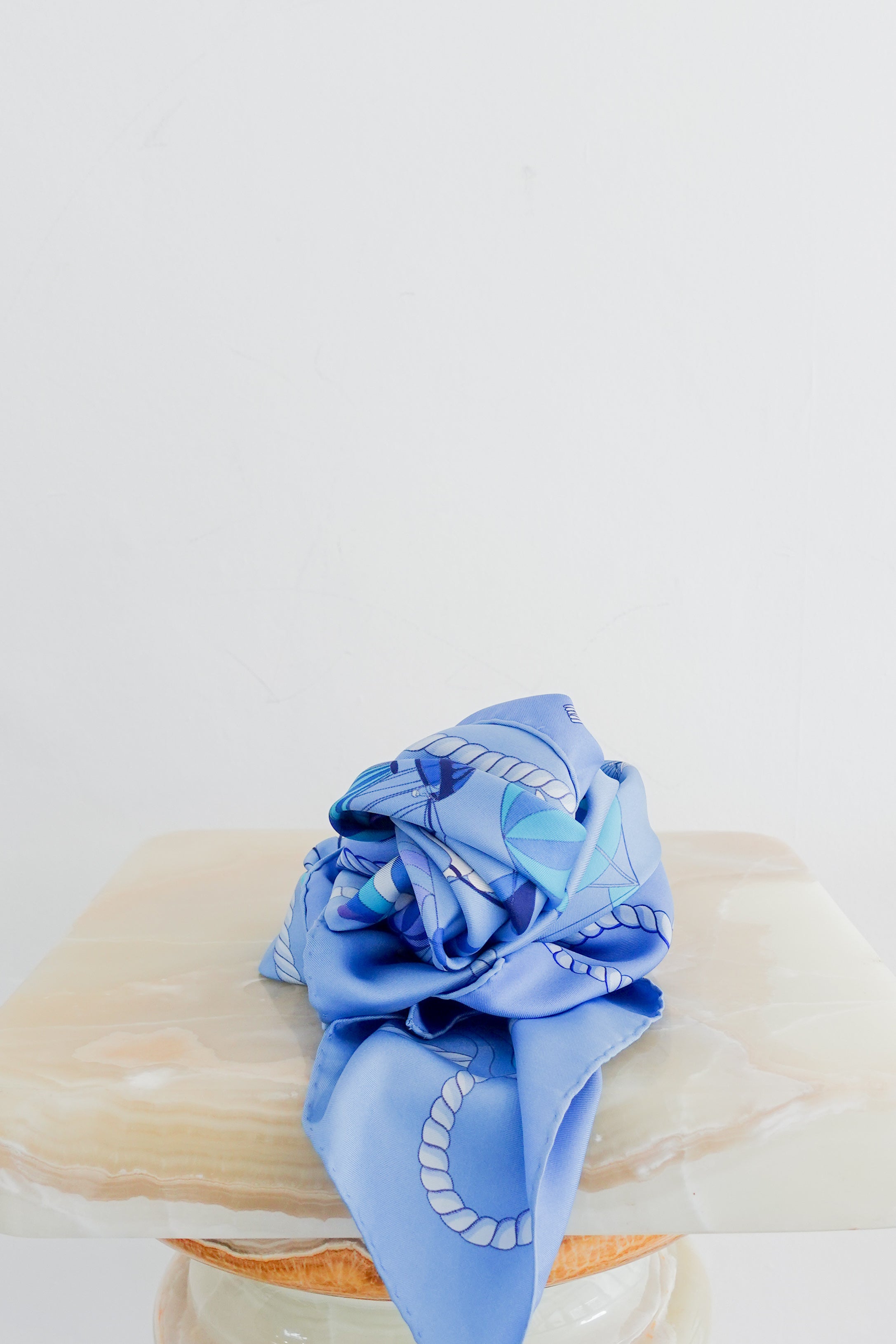 Hermes Les Folies du Ciel blue Silk Scarf RRP £450  | Preloved Authentic
