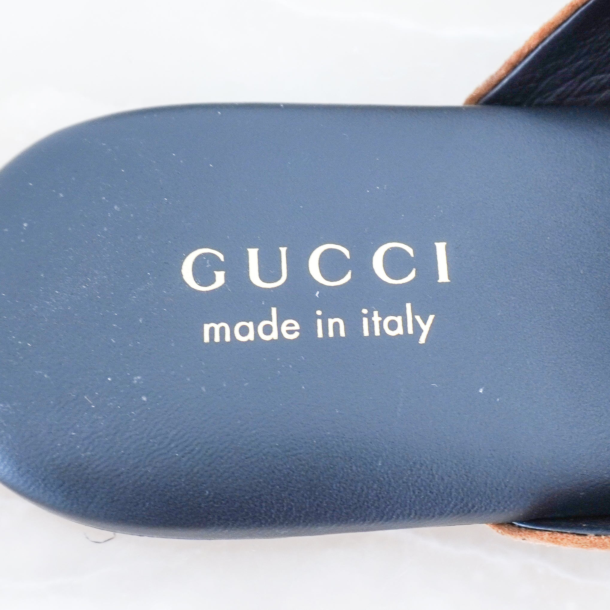 NEW Gucci Pepper Brown Suede GG Annette Mules RRP £710 | Authentic Preloved - Reloved Again