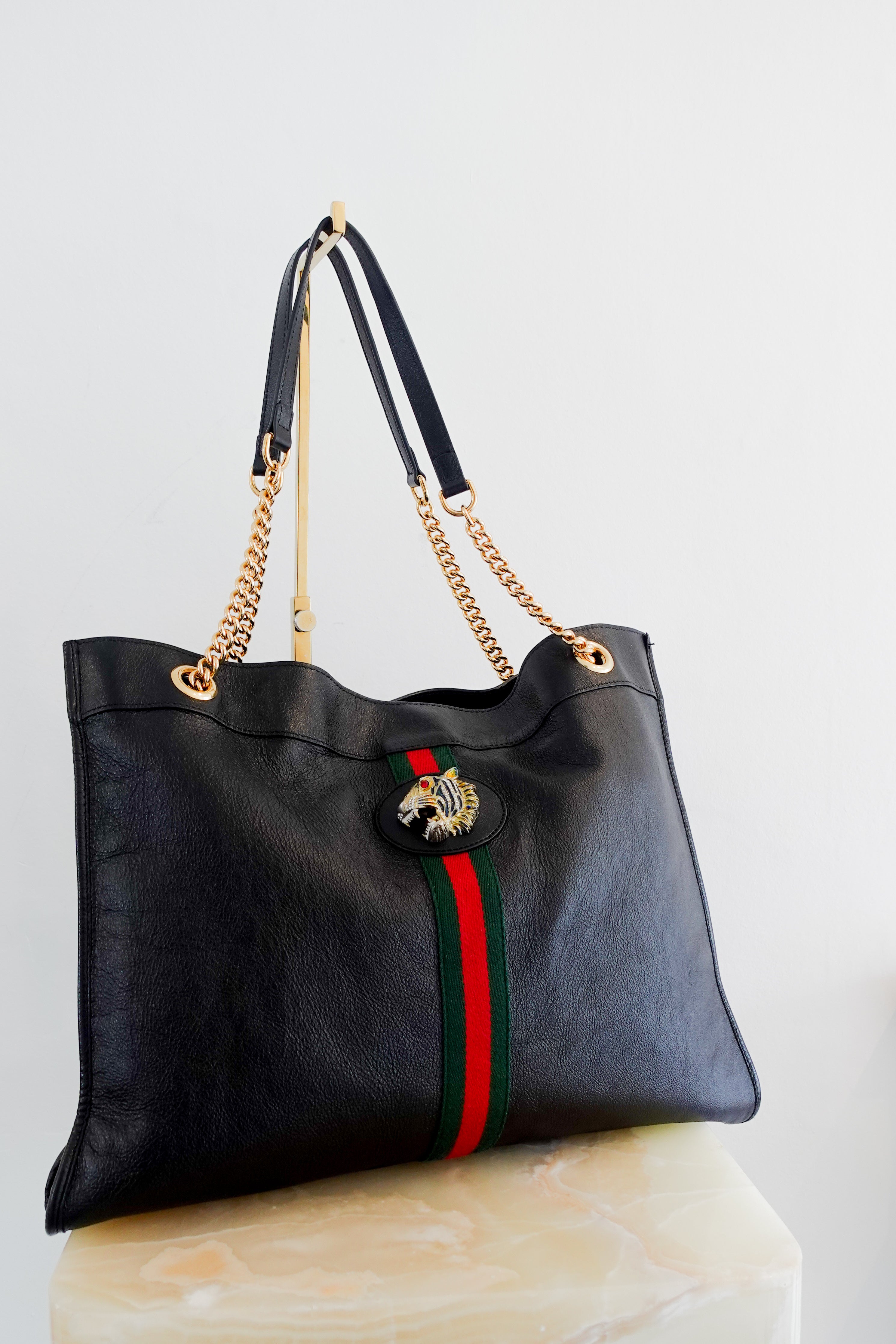 Gucci Raja Black Tote bag with Tiger head | Authentic Preloved
