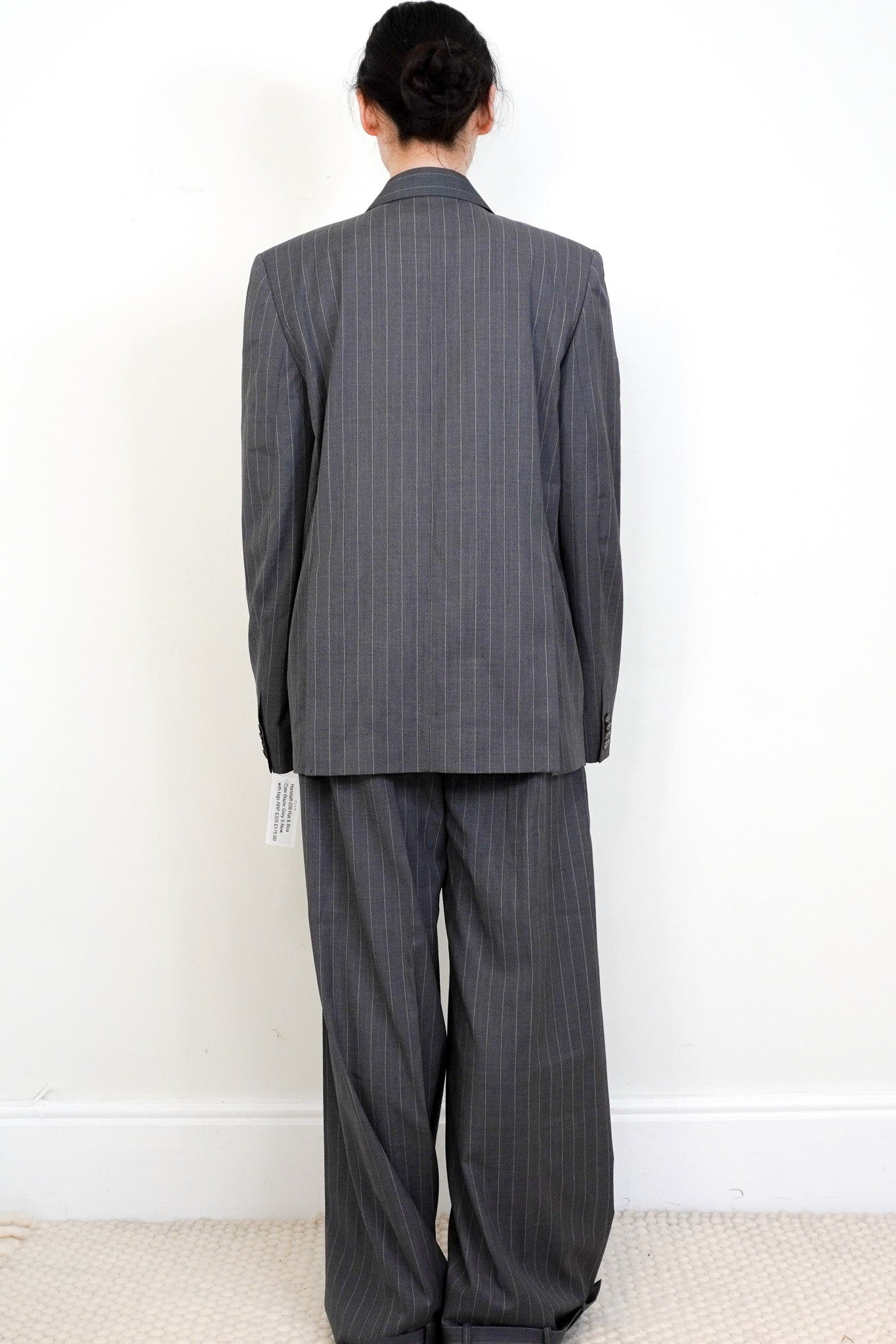 NEW Rat & Boa Cate Striped Trousers in Grey RRP £195 | Authentic Preloved - Reloved Again