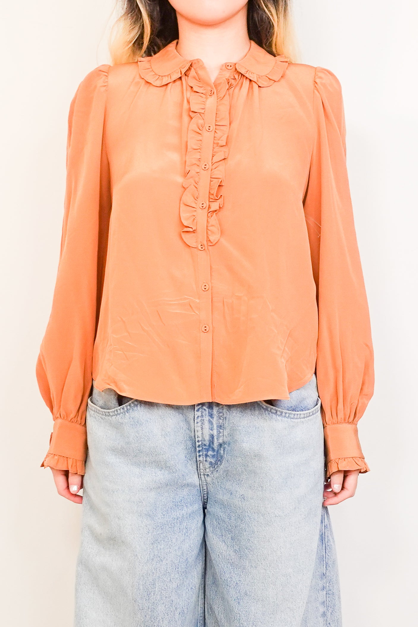 Silk Orange Blouse RRP £80