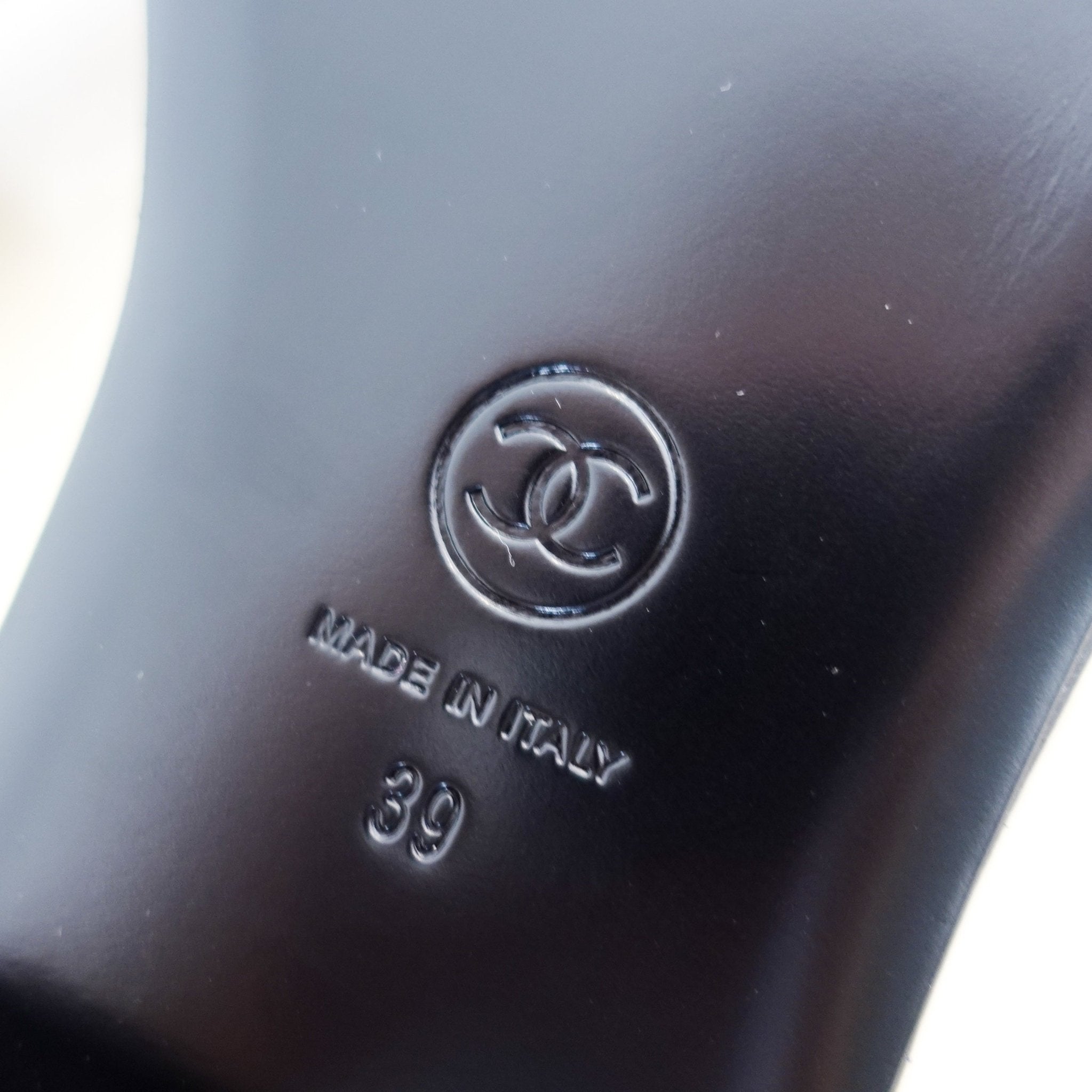 NEW Chanel CC Logo black Lambskin Mules RRP £900| Authentic Preloved - Reloved Again