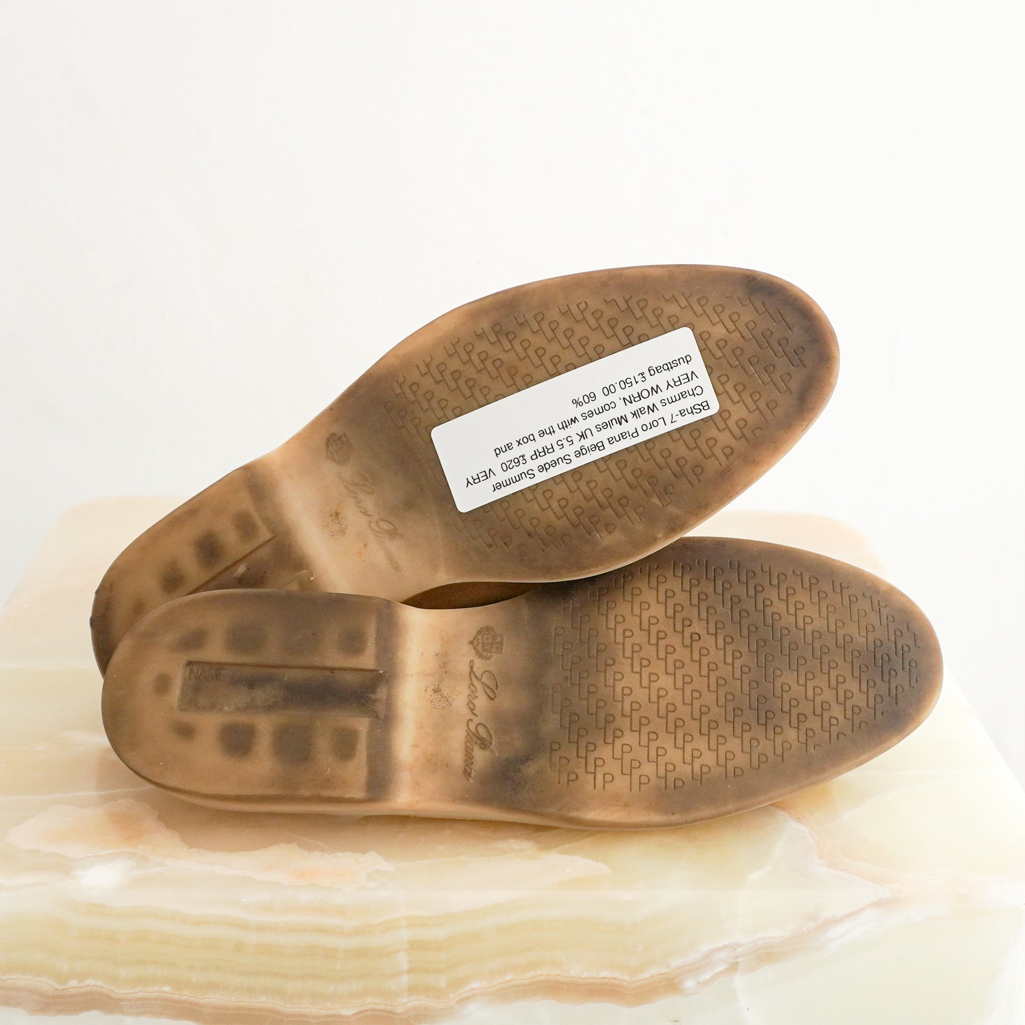 Loro Piana Summer Charms Walk Loafers in Beige Suede (RRP £620) | Authentic Preloved