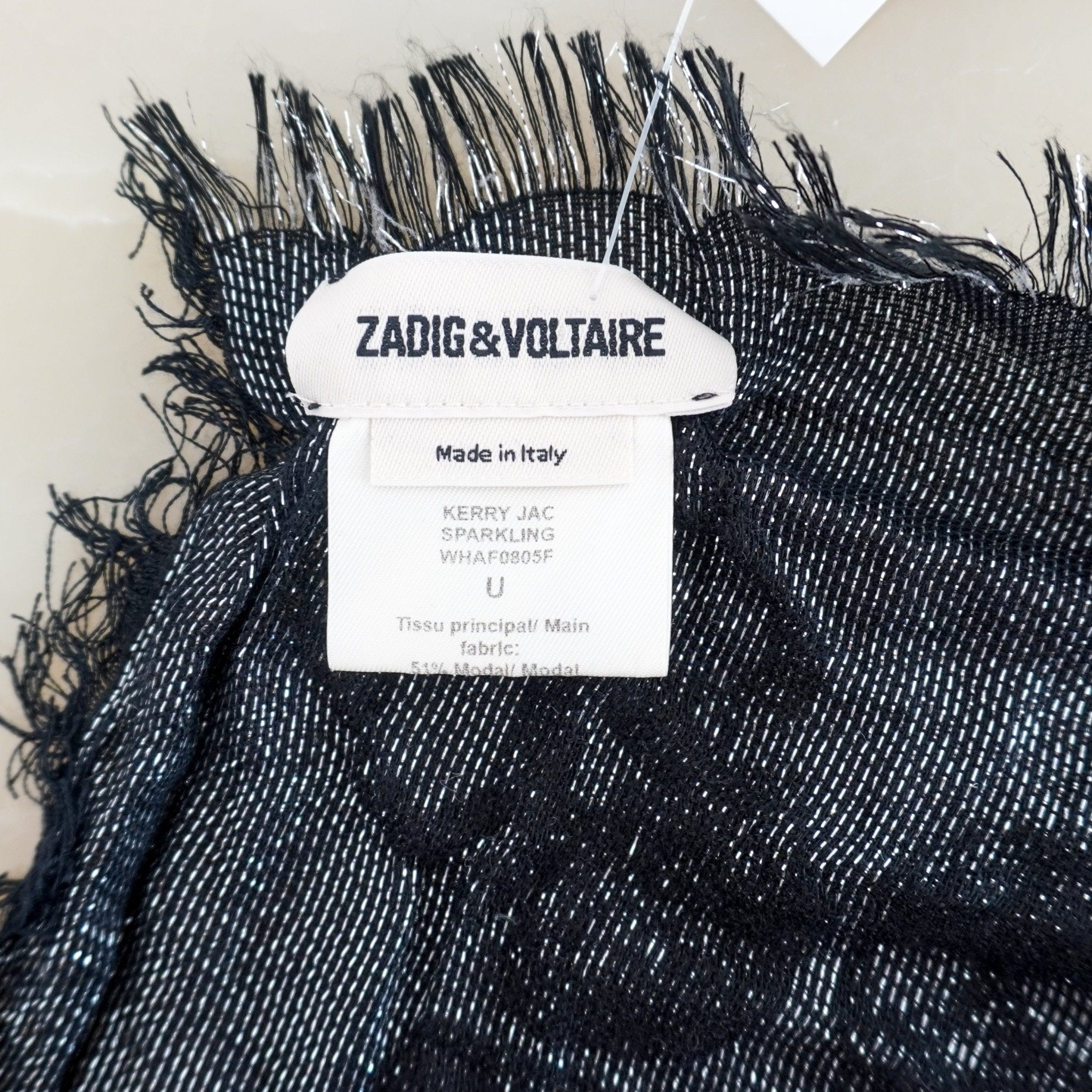 Zadig & Voltaire Kerry Jac Sparkling Black & Silver Skull Shawl (RRP £135) | Authentic Preloved FINAL SALE - Reloved Again
