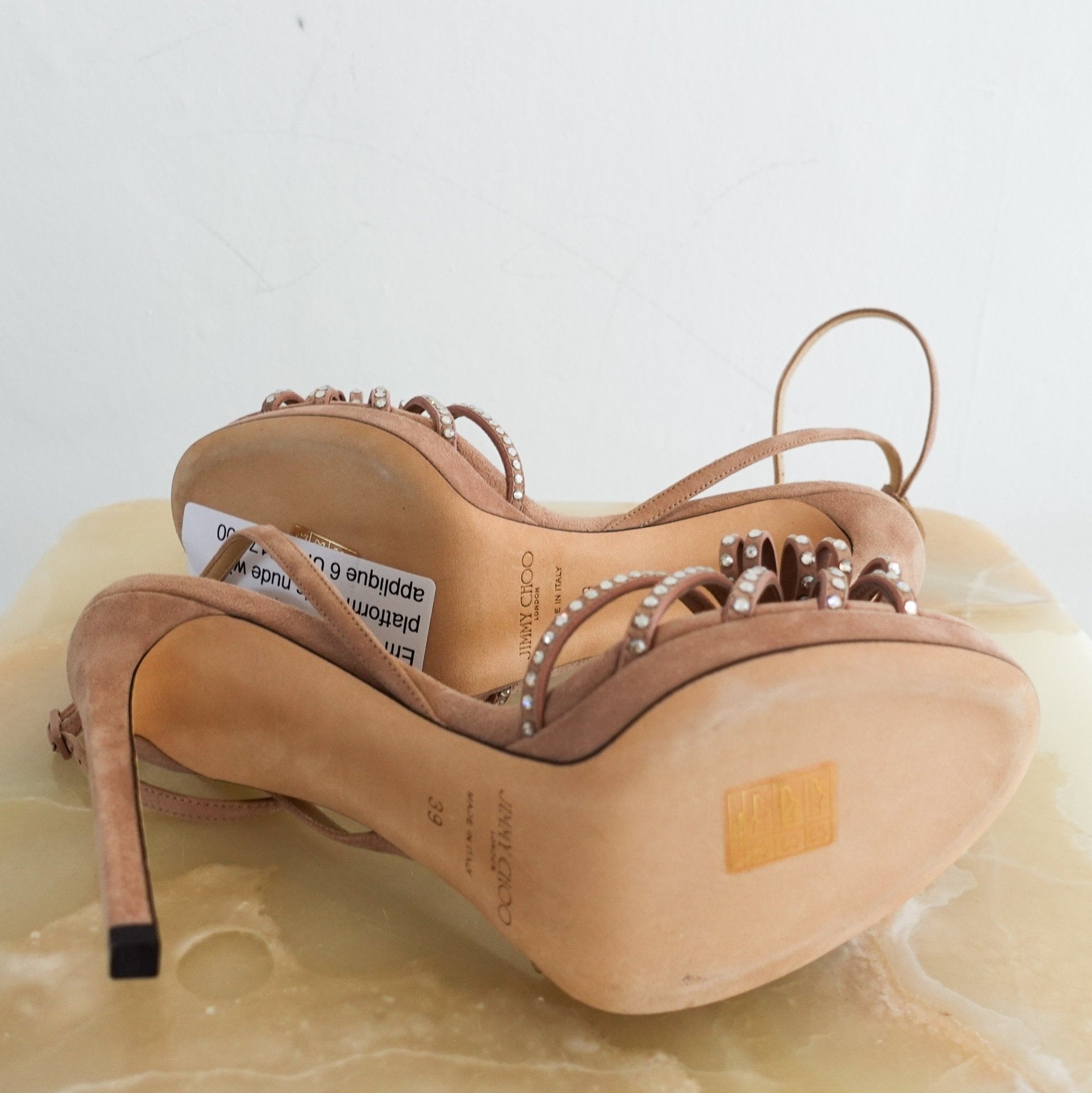 NEW Jimmy Choo Platform heels with appliqué in nude RRP £875 | Authentic Preloved - Reloved Again