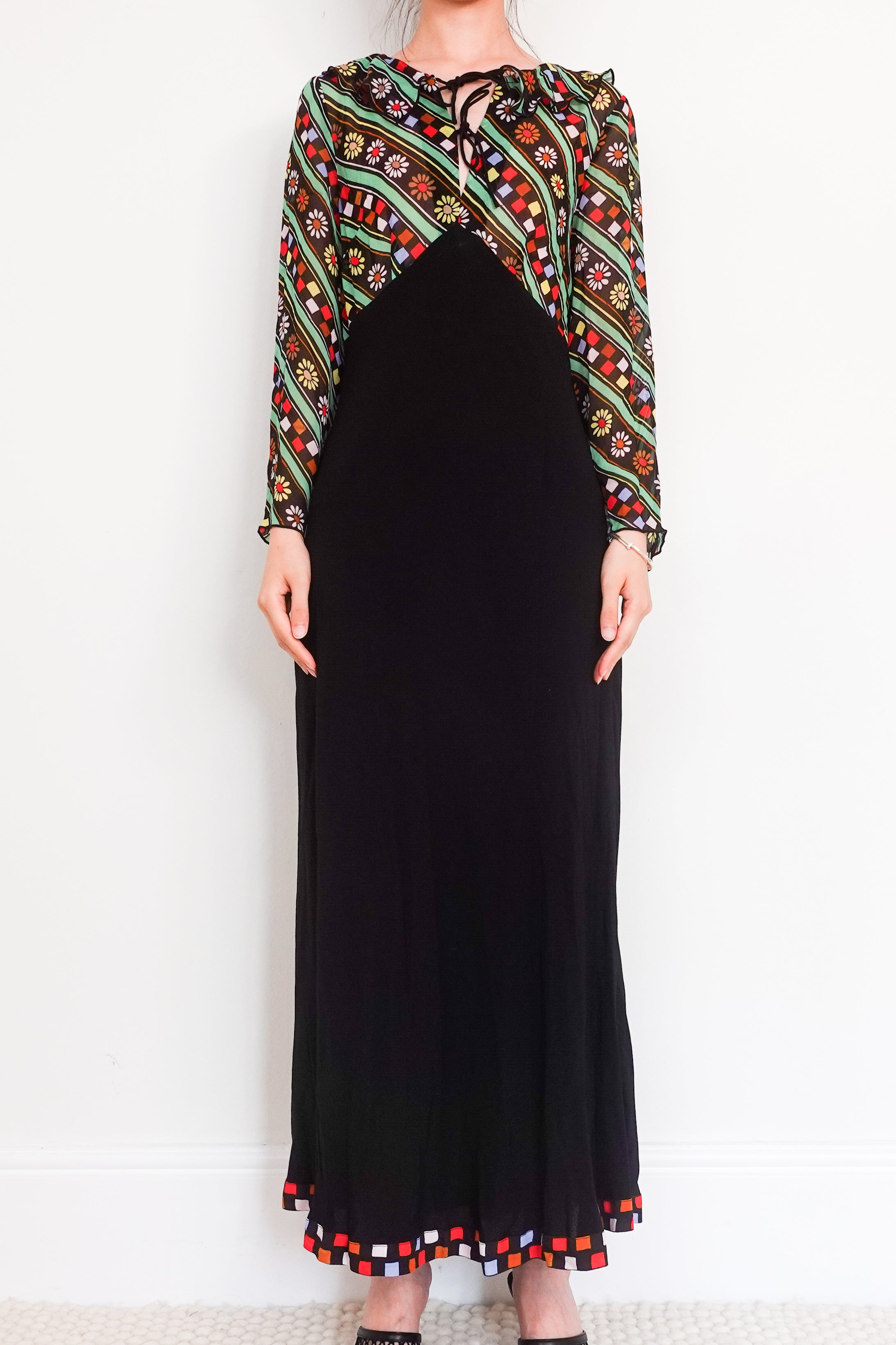 Black and floral maxi dress RRP £250