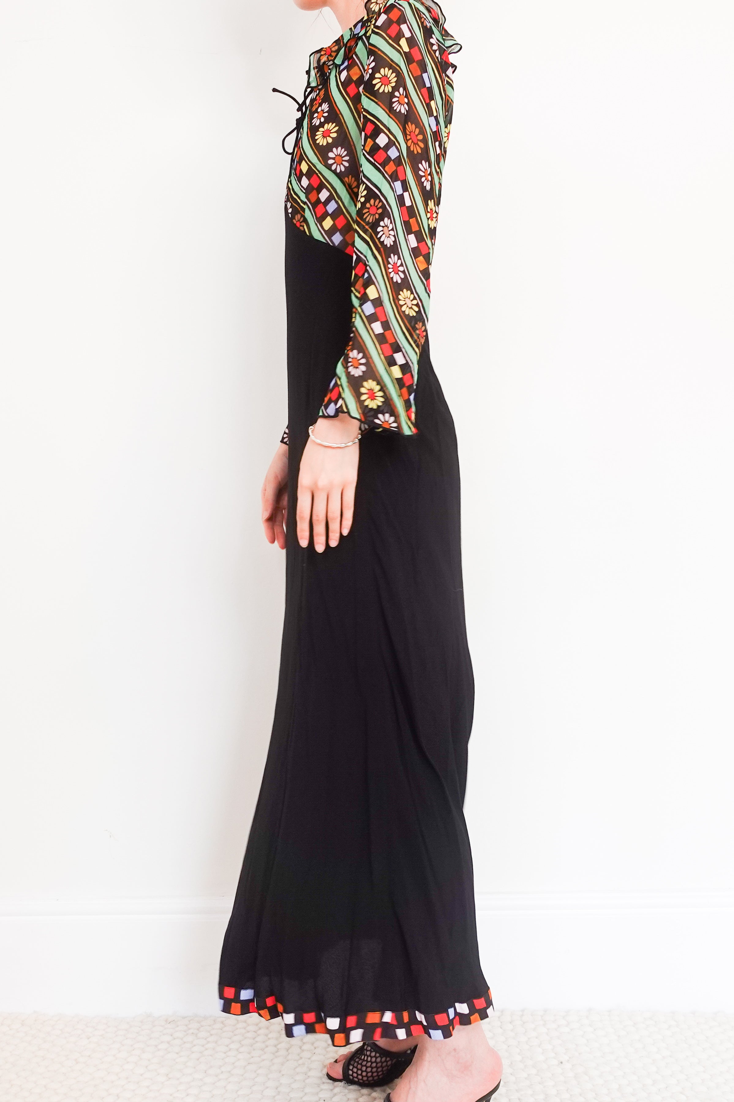 Black and floral maxi dress RRP £250