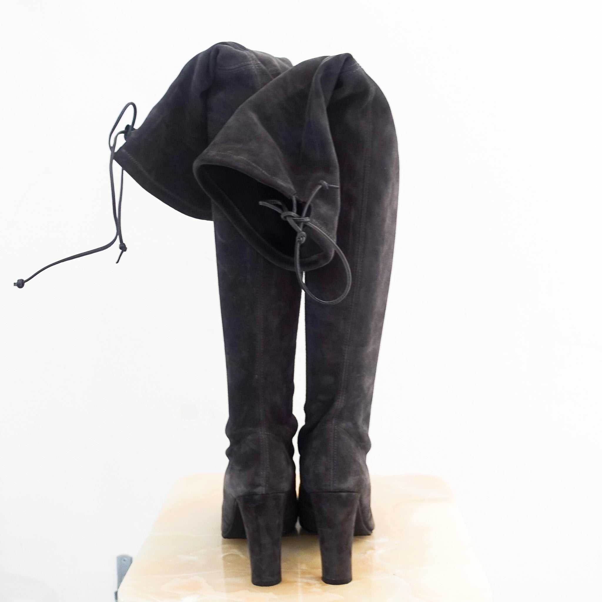 NEW Grey suede stretch over the knee boots RRP £650