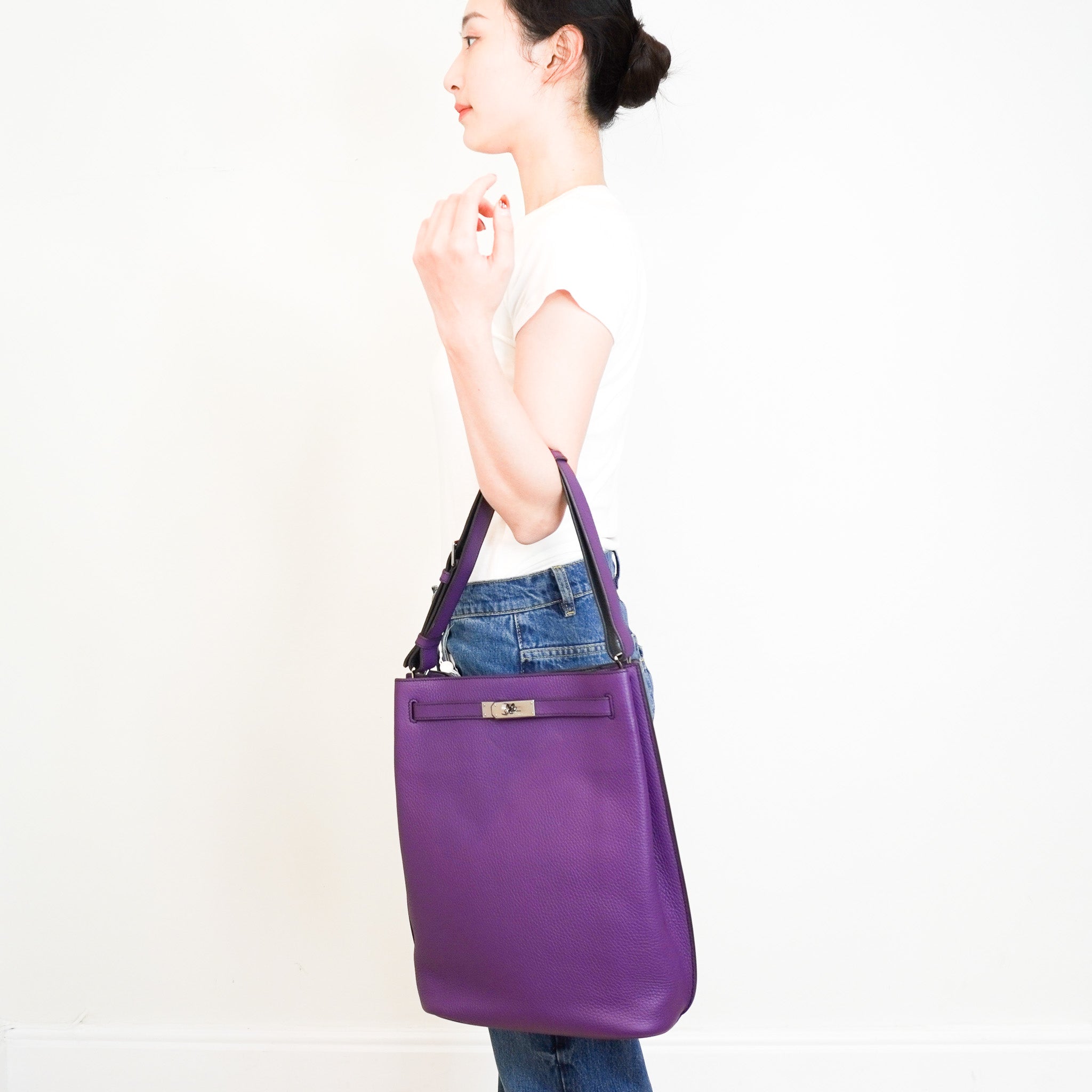 Hermès So Kelly 28 Togo Ultra Violet Verso | Authentic Preloved - Reloved Again