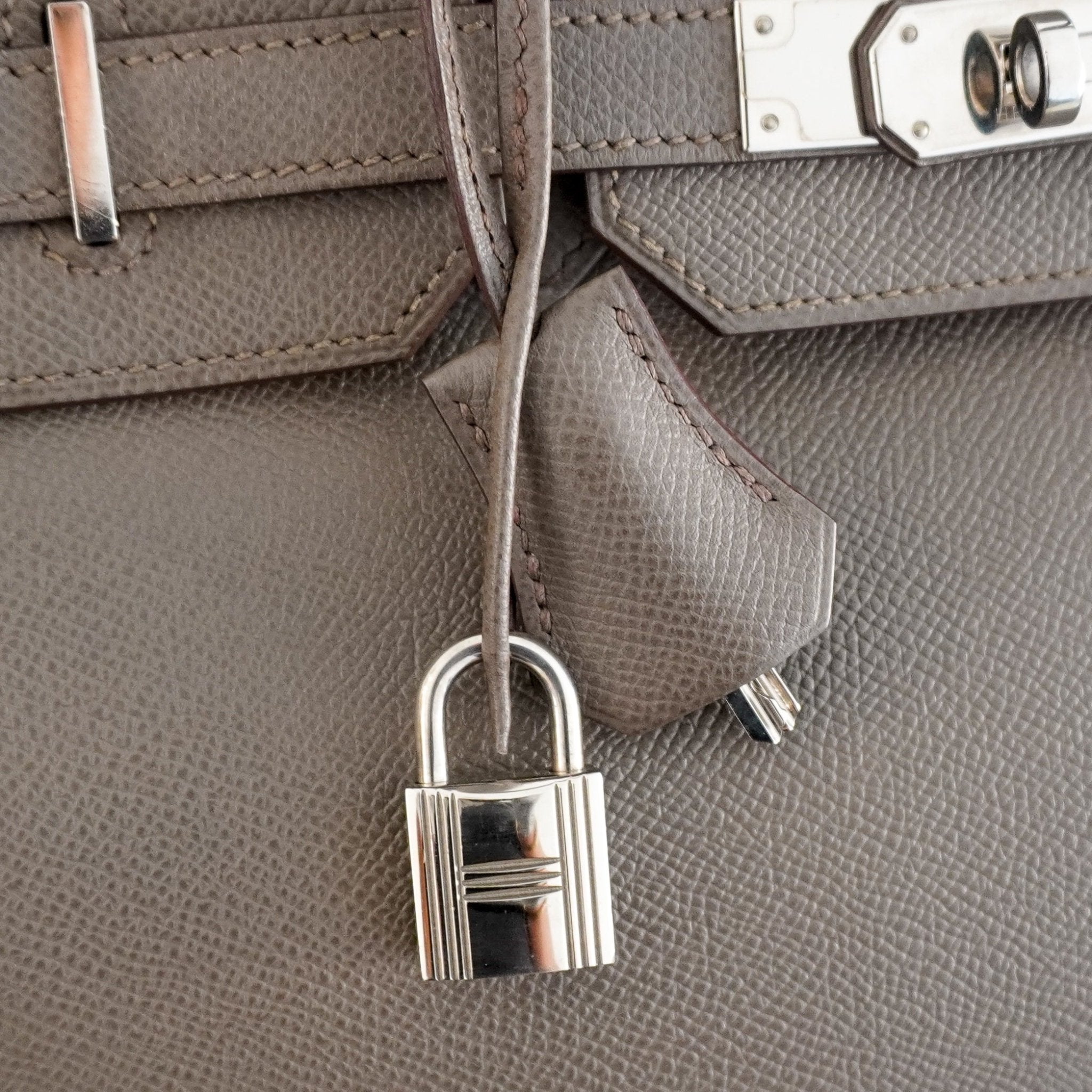 Hermès Birkin 35 Retourne in Etoupe Epsom Leather Palladium Hardware | Authentic Preloved - Reloved Again