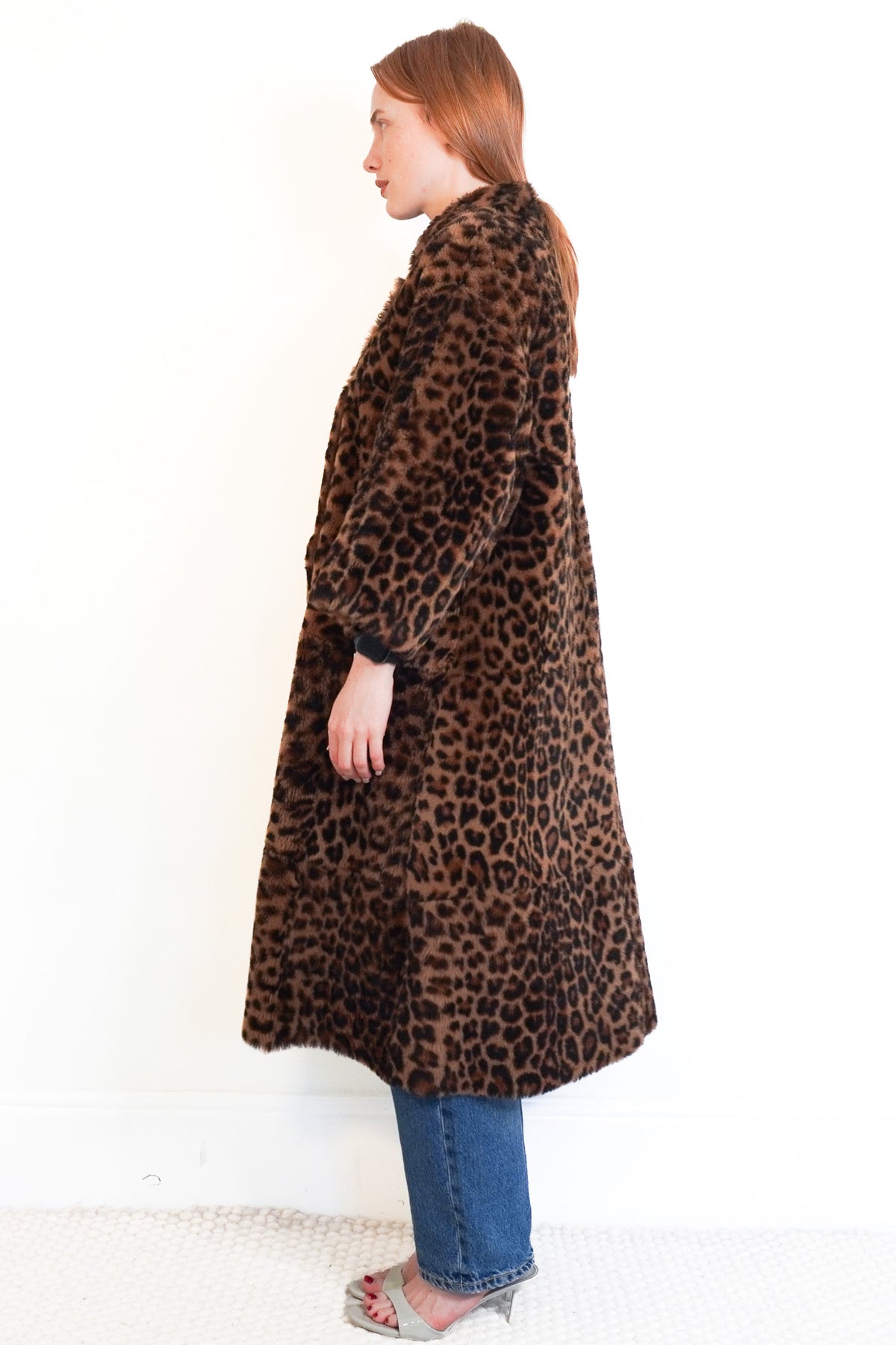 Stoned and Waisted Leopard Print Long Shearling Coat (RRP £1600) | Authentic Preloved