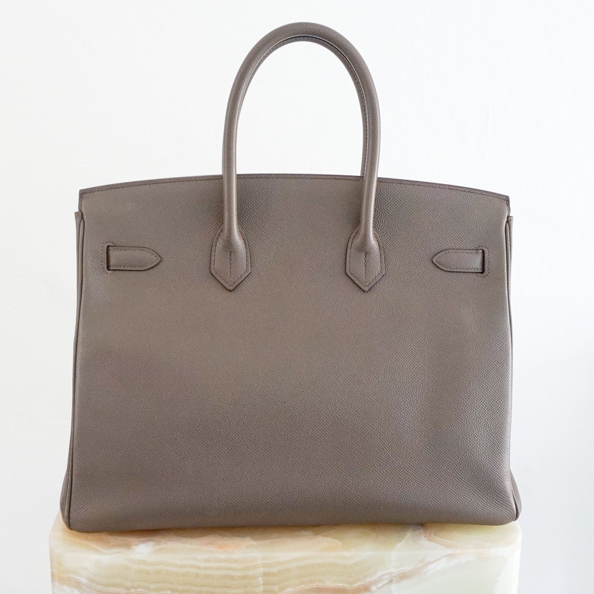 Hermès Birkin 35 Retourne in Etoupe Epsom Leather Palladium Hardware | Authentic Preloved - Reloved Again