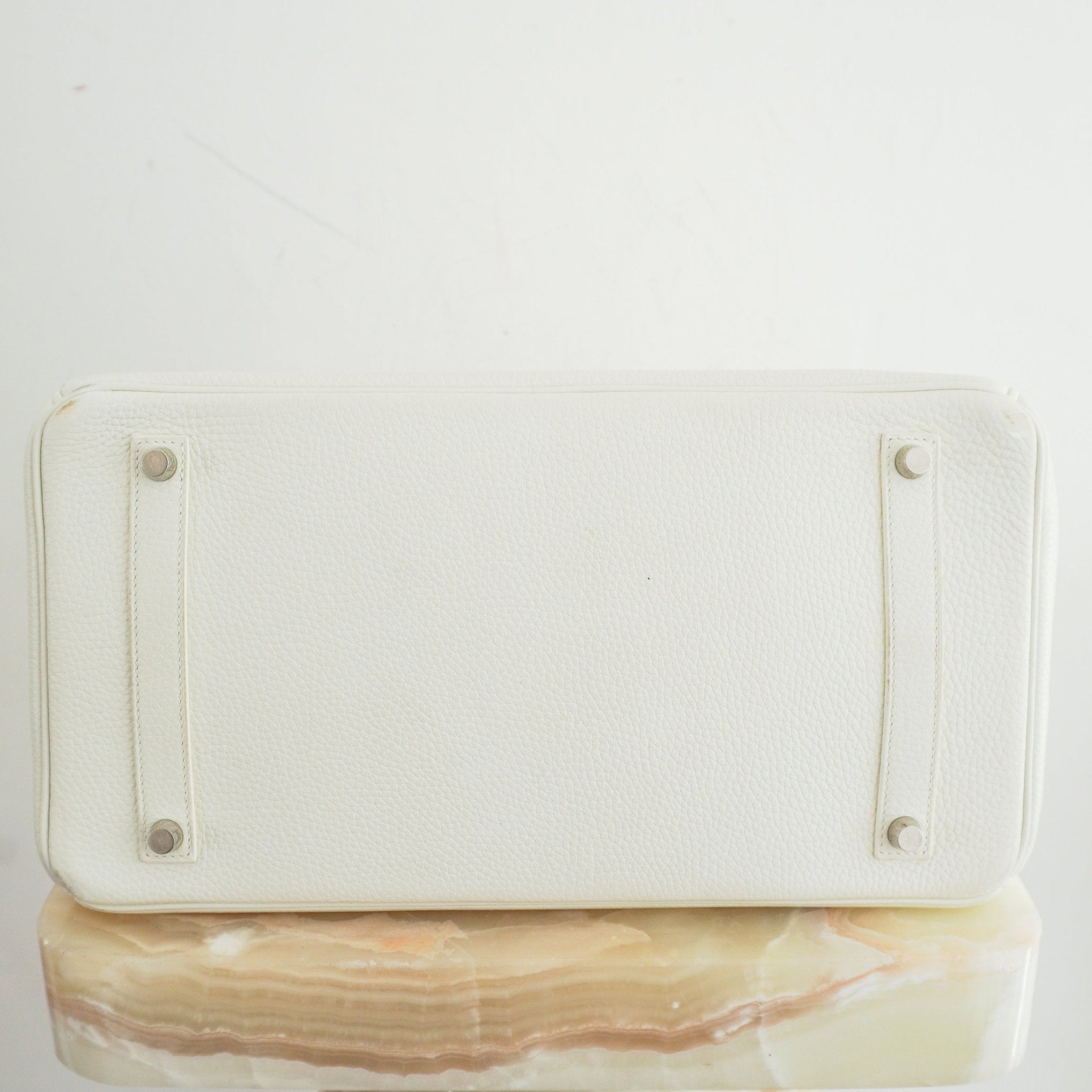 Hermès White Birkin 35 Togo Leather Palladium Hardware | Authentic Preloved - Reloved Again