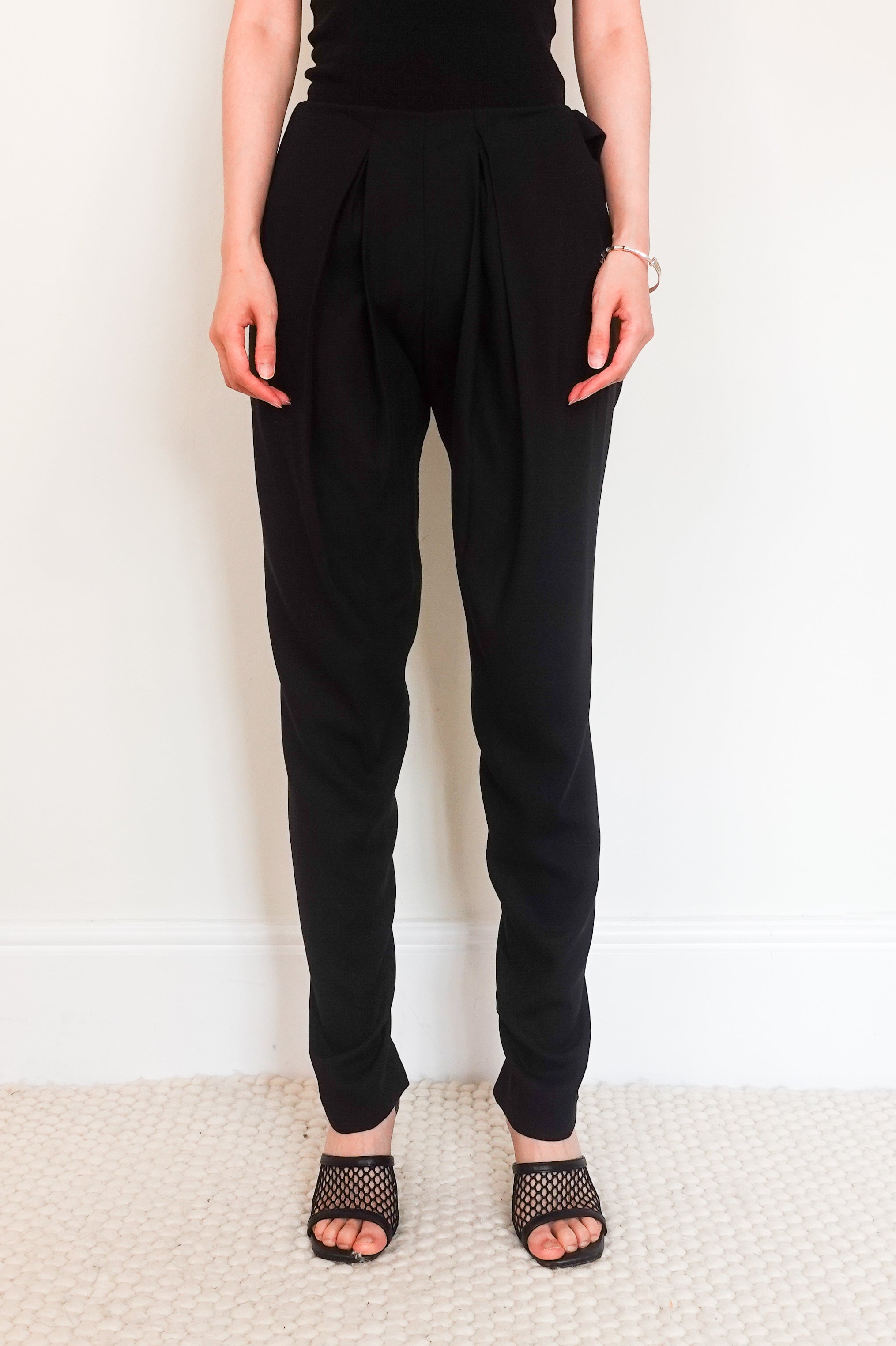 Black pleated pants RRP £190