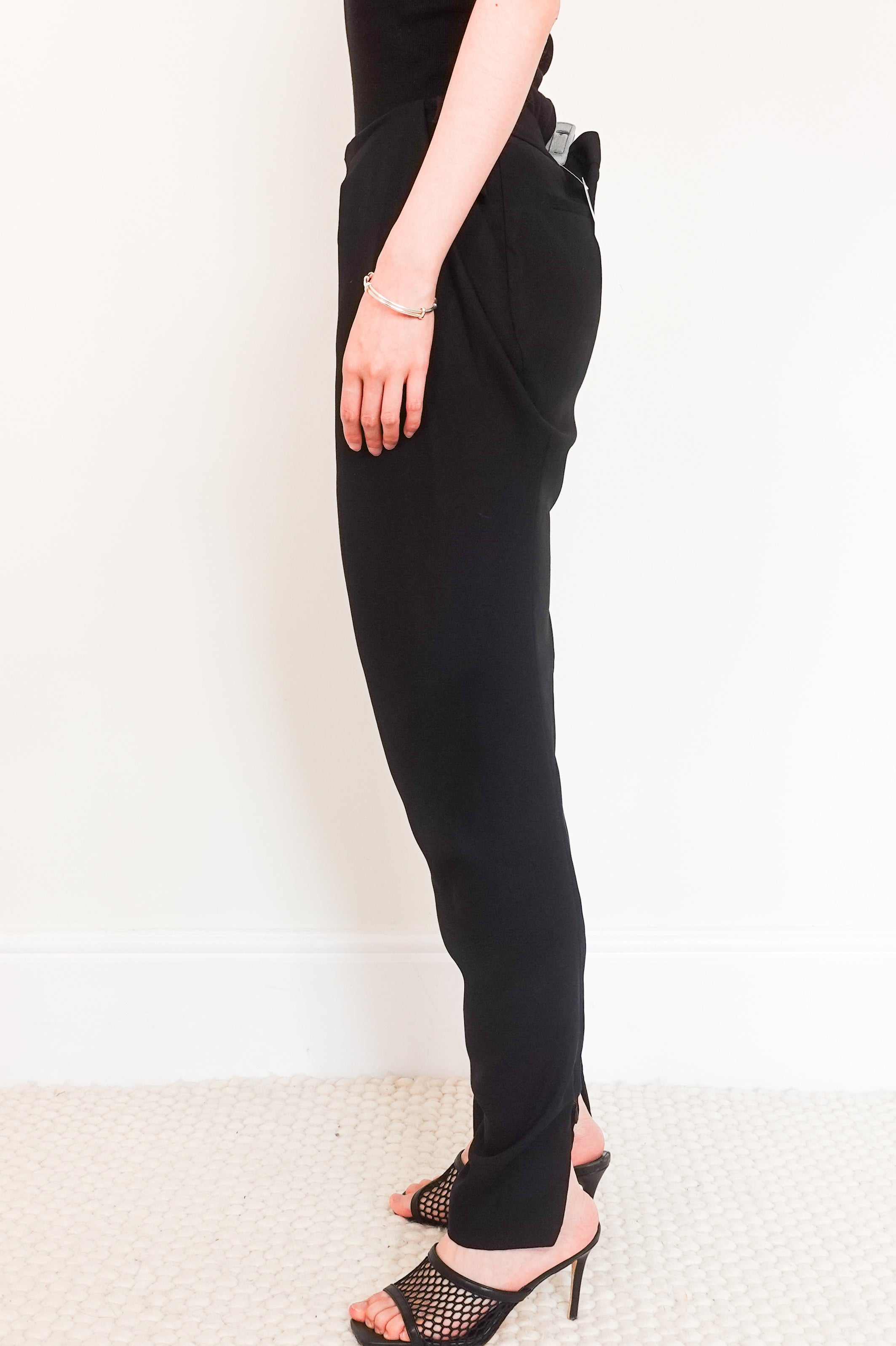 Black pleated pants RRP £190