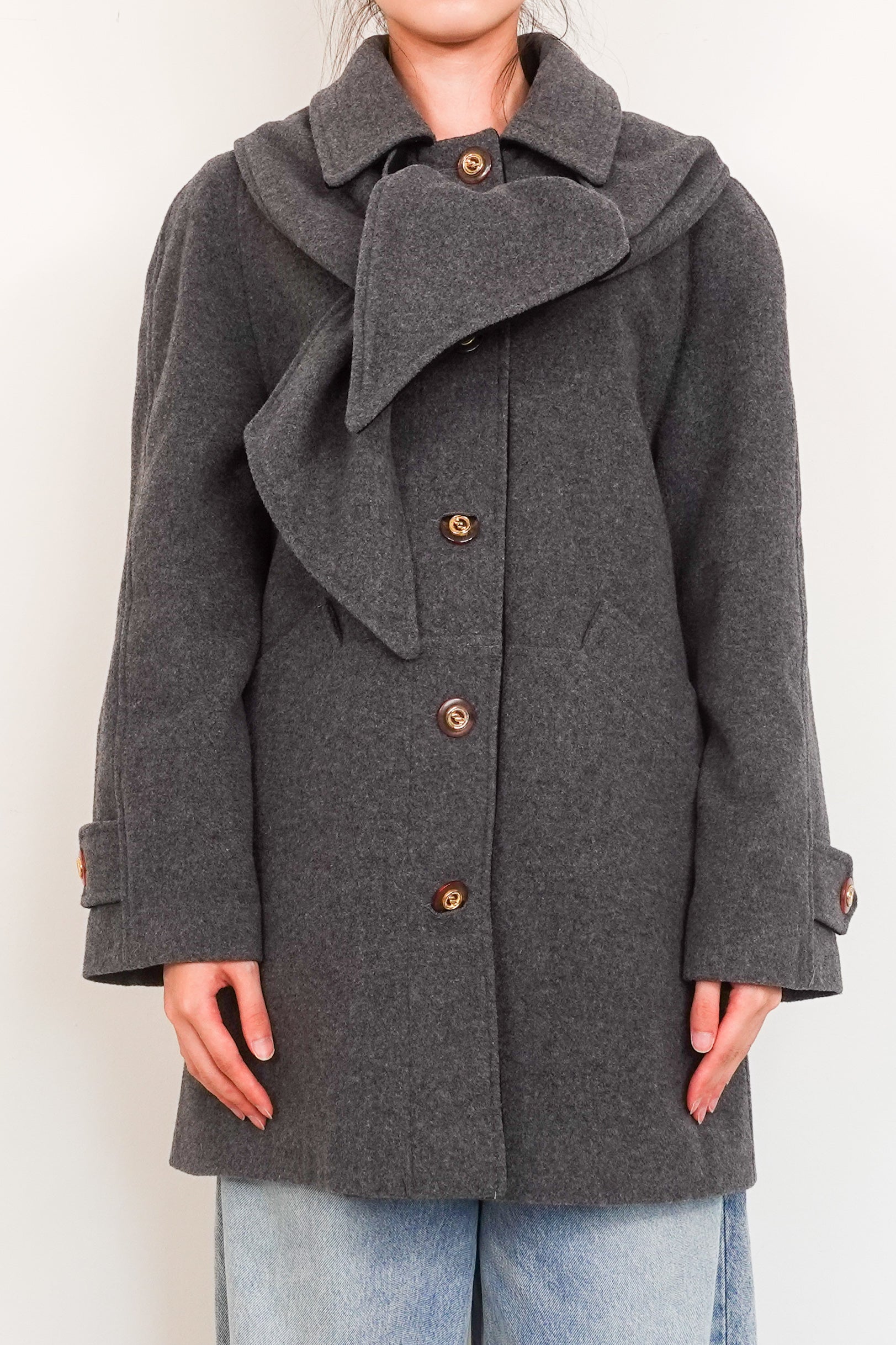 Grey cashmere scarf coat RRP £145