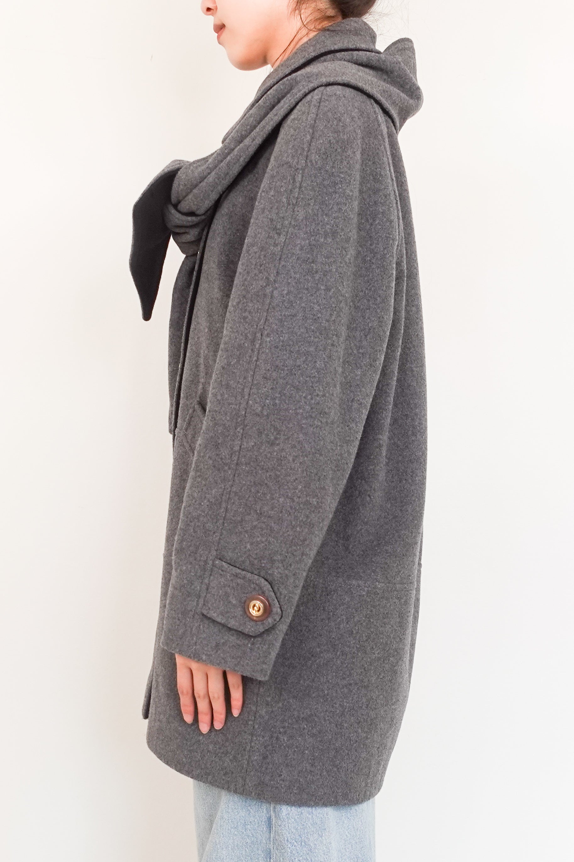 Grey cashmere scarf coat RRP £145