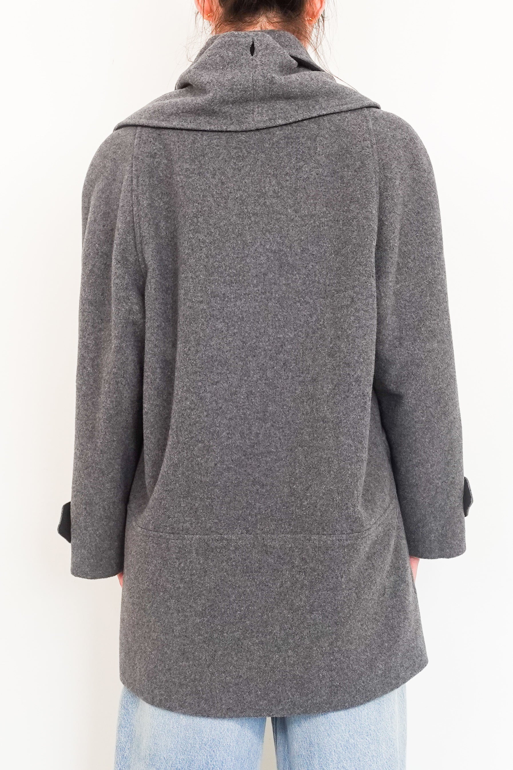 Grey cashmere scarf coat RRP £145