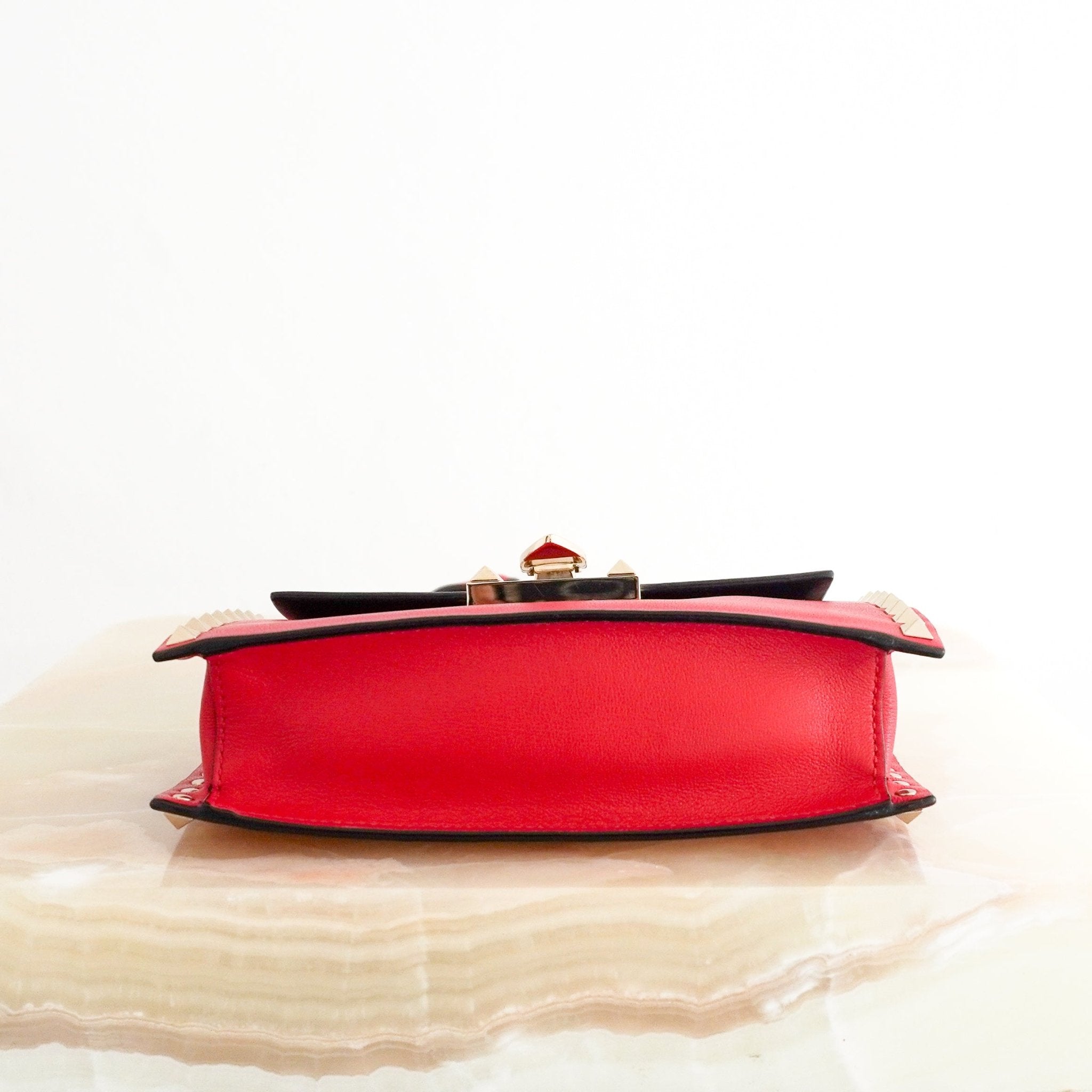 Valentino Garavani Rockstud Small Shoulder Bag in Rouge Pur Red Leather RRP (£1490) | Authentic Preloved - Reloved Again