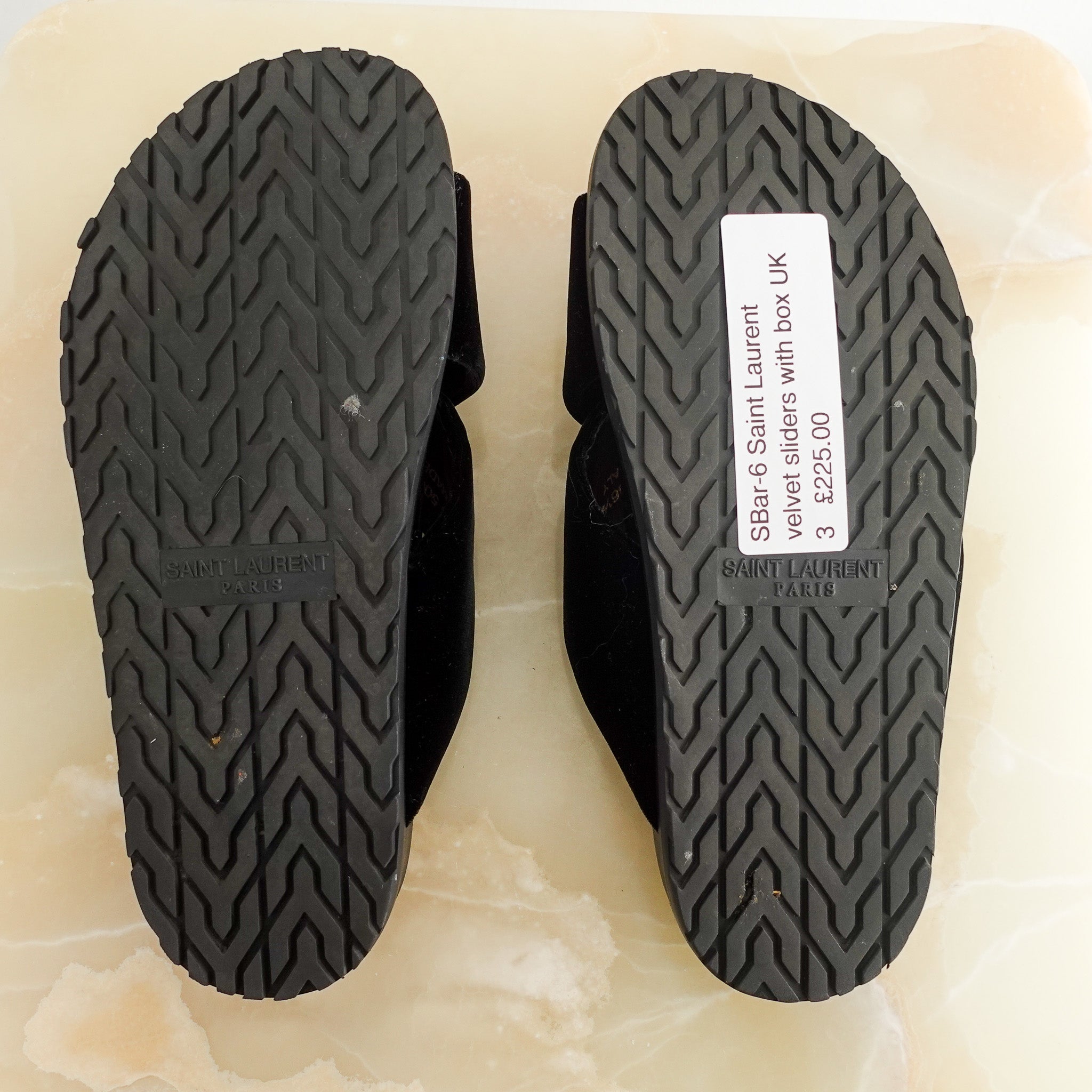 Saint Laurent Jimmy Joan Black Velvet Slides RRP £625 | Authentic Preloved - Reloved Again